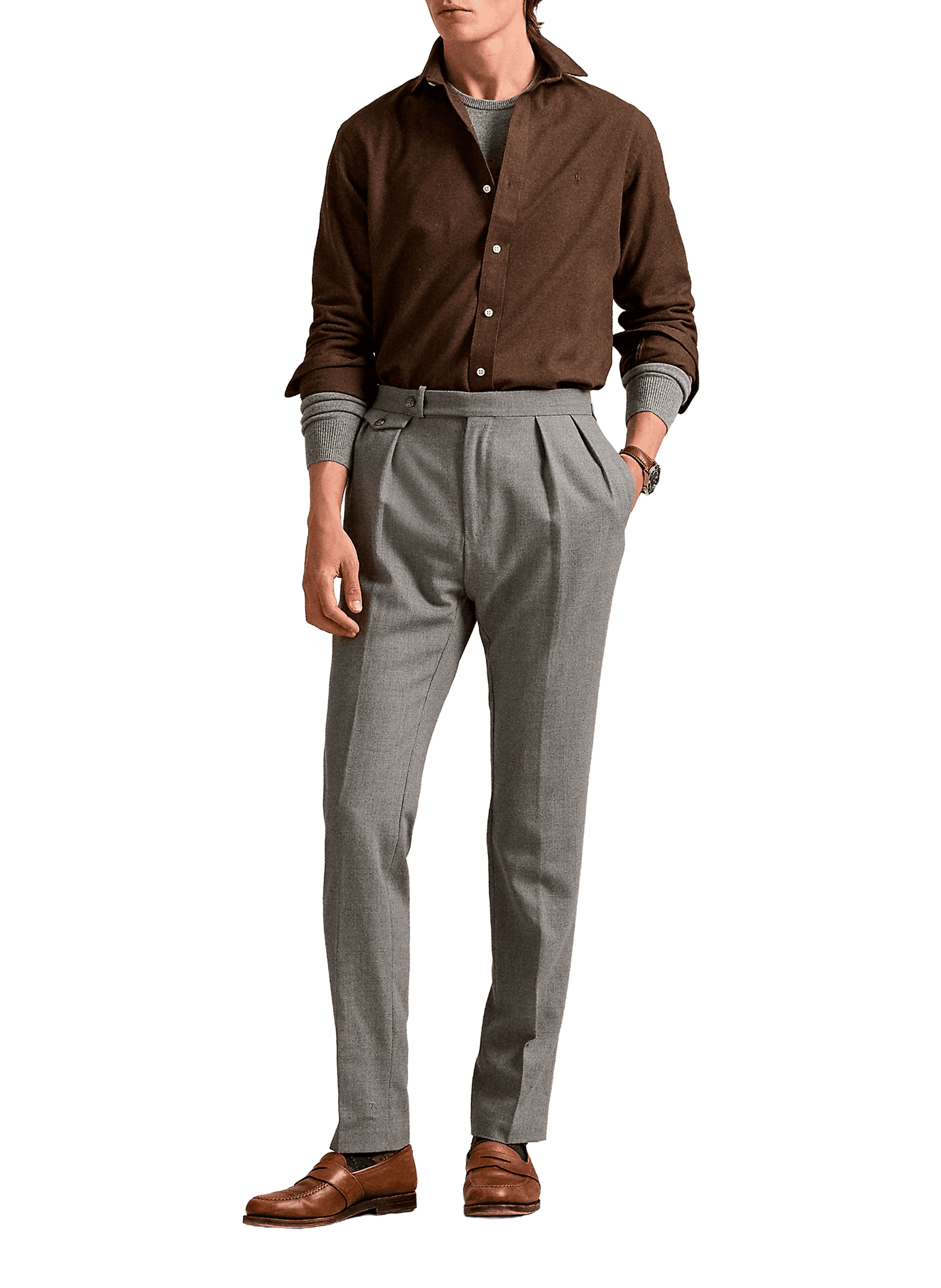 Shirt with classic collar in blended cotton POLO RALPH LAUREN Beige