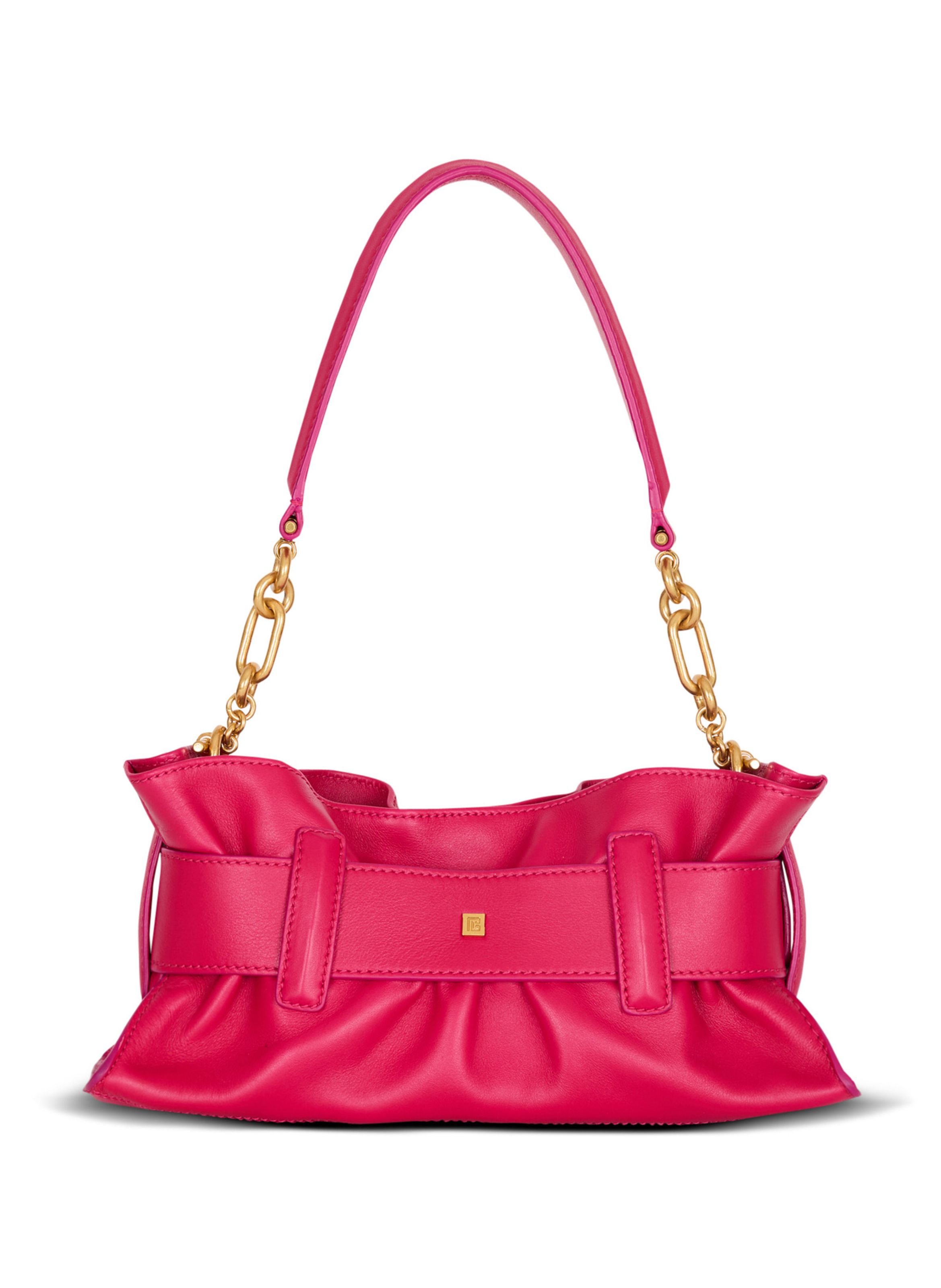 Sac anthem mini shoulder en cuir de veau BALMAIN Rose