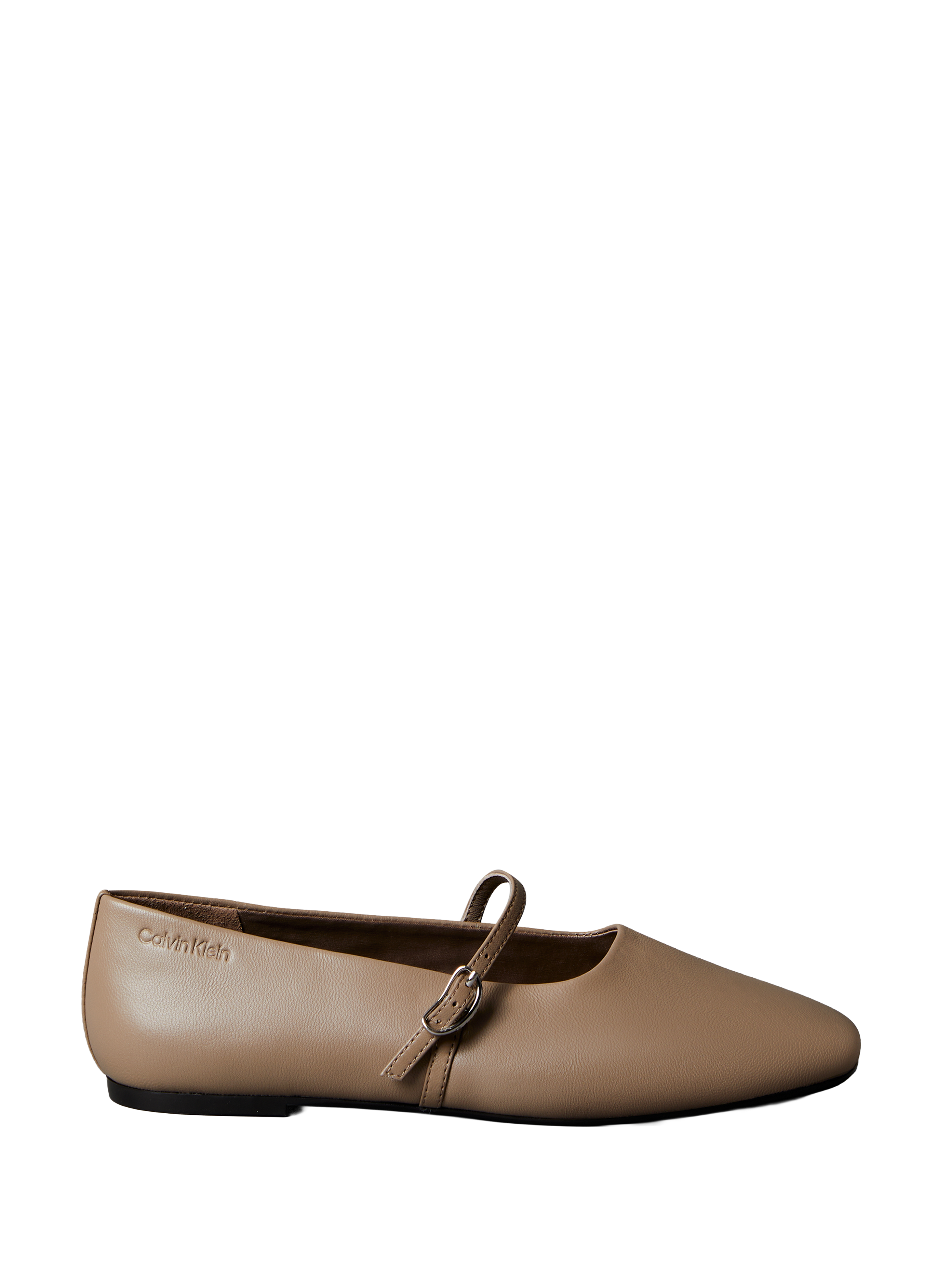 Smooth leather ballerina flats CALVIN KLEIN Beige