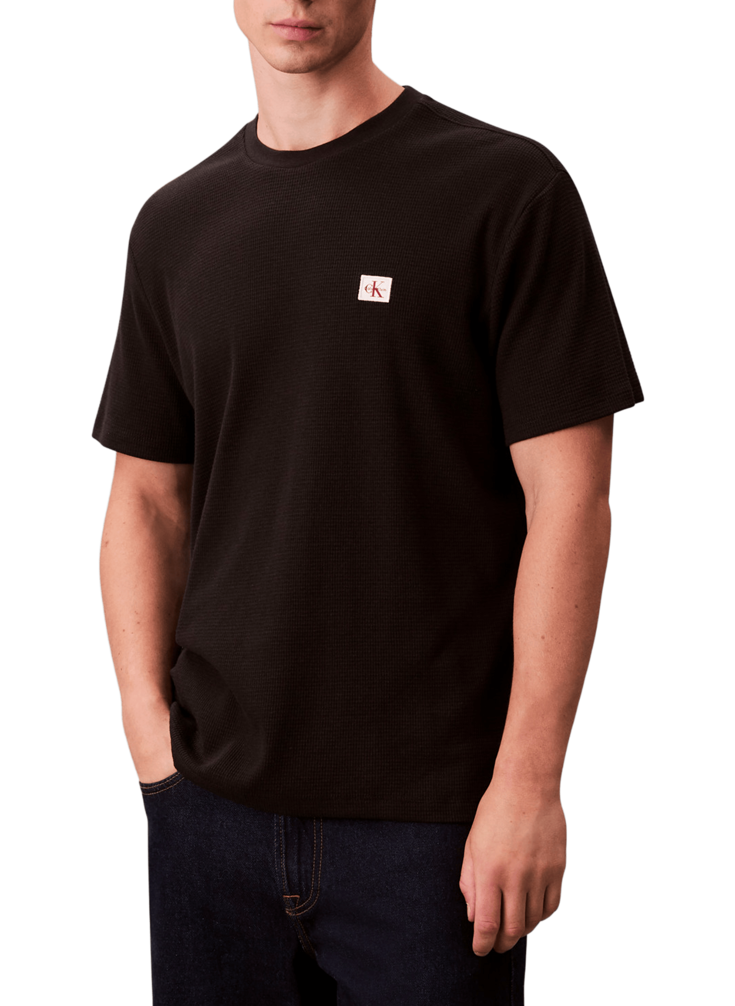 T-shirt droit en coton CALVIN KLEIN Noir