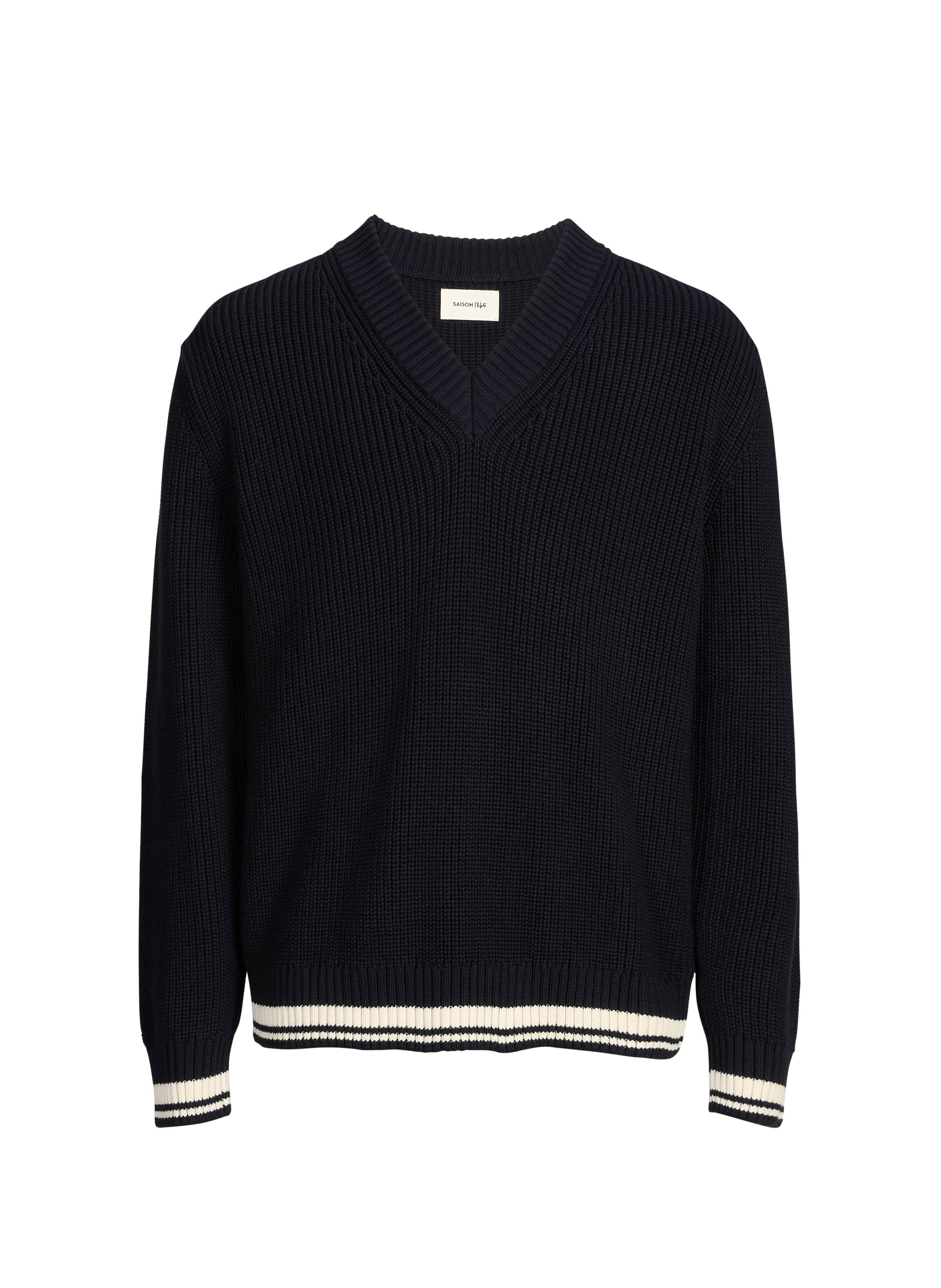 V-neck cotton sweater SAISON 1865 Blue