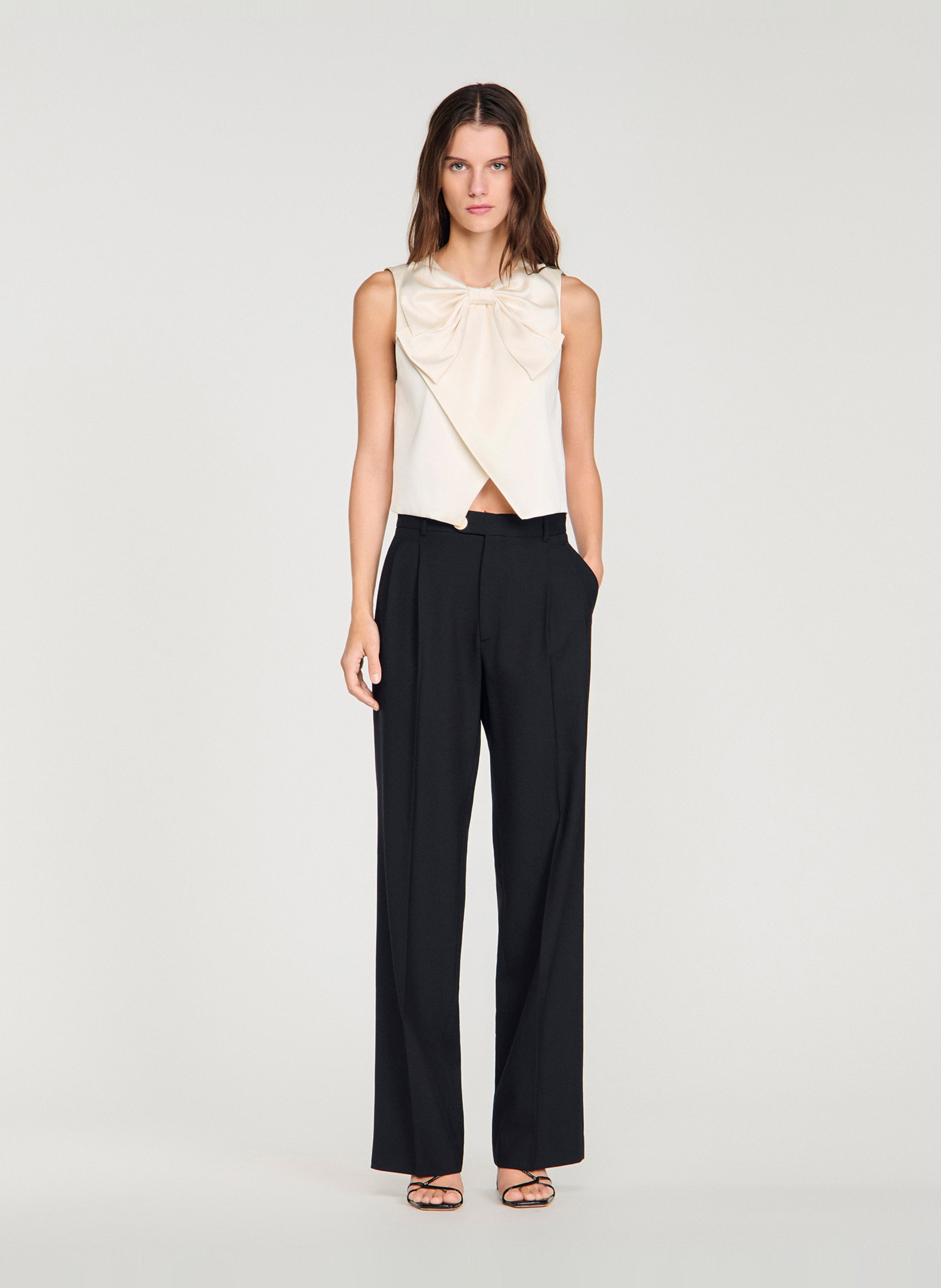 Pantalon tailleur droit uni SANDRO Noir