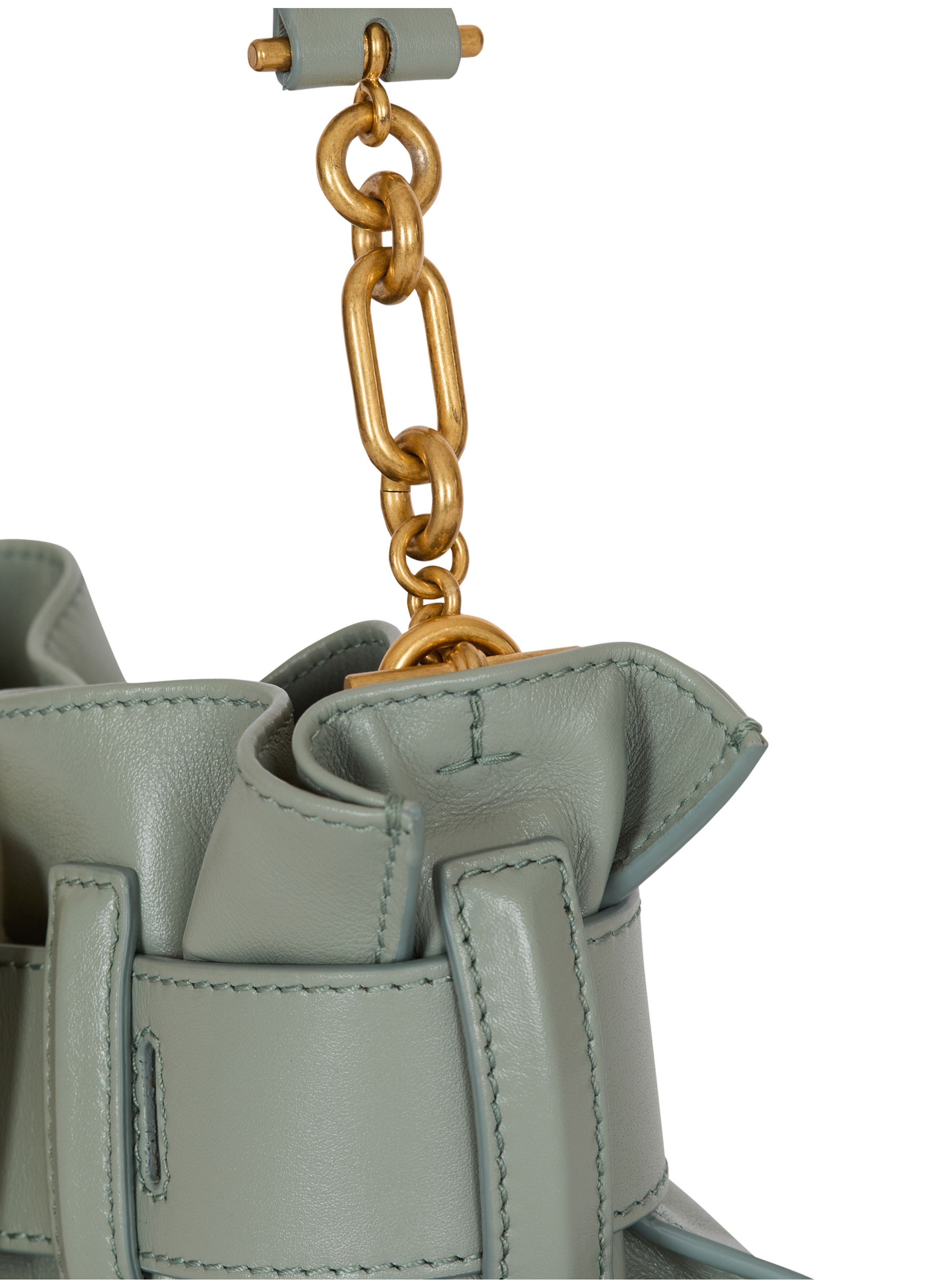 Sac anthem mini en cuir de veau BALMAIN Vert