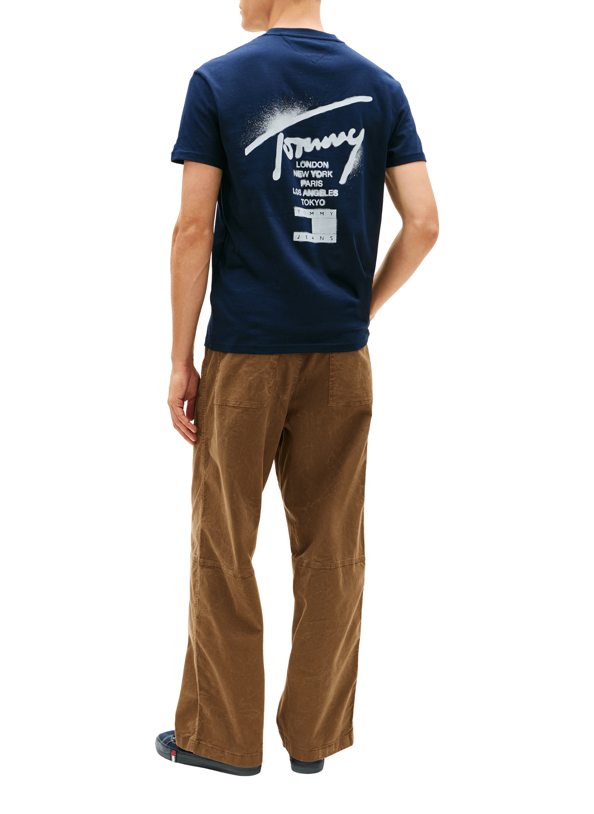 T-shirt imprimé en coton TOMMY HILFIGER Bleu