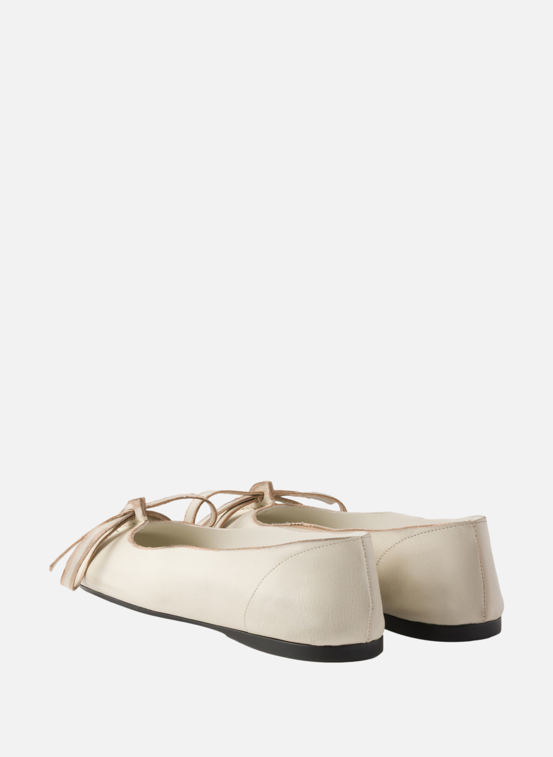 Ballerines en cuir vieilli PRADA Beige