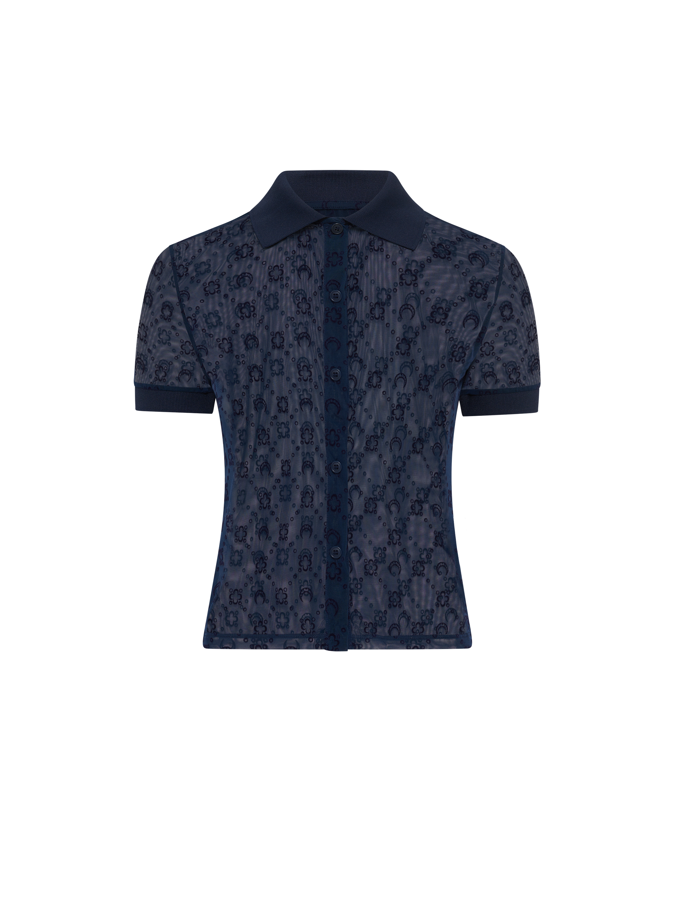 Polo moonogram en maille floquée MARINE SERRE Bleu