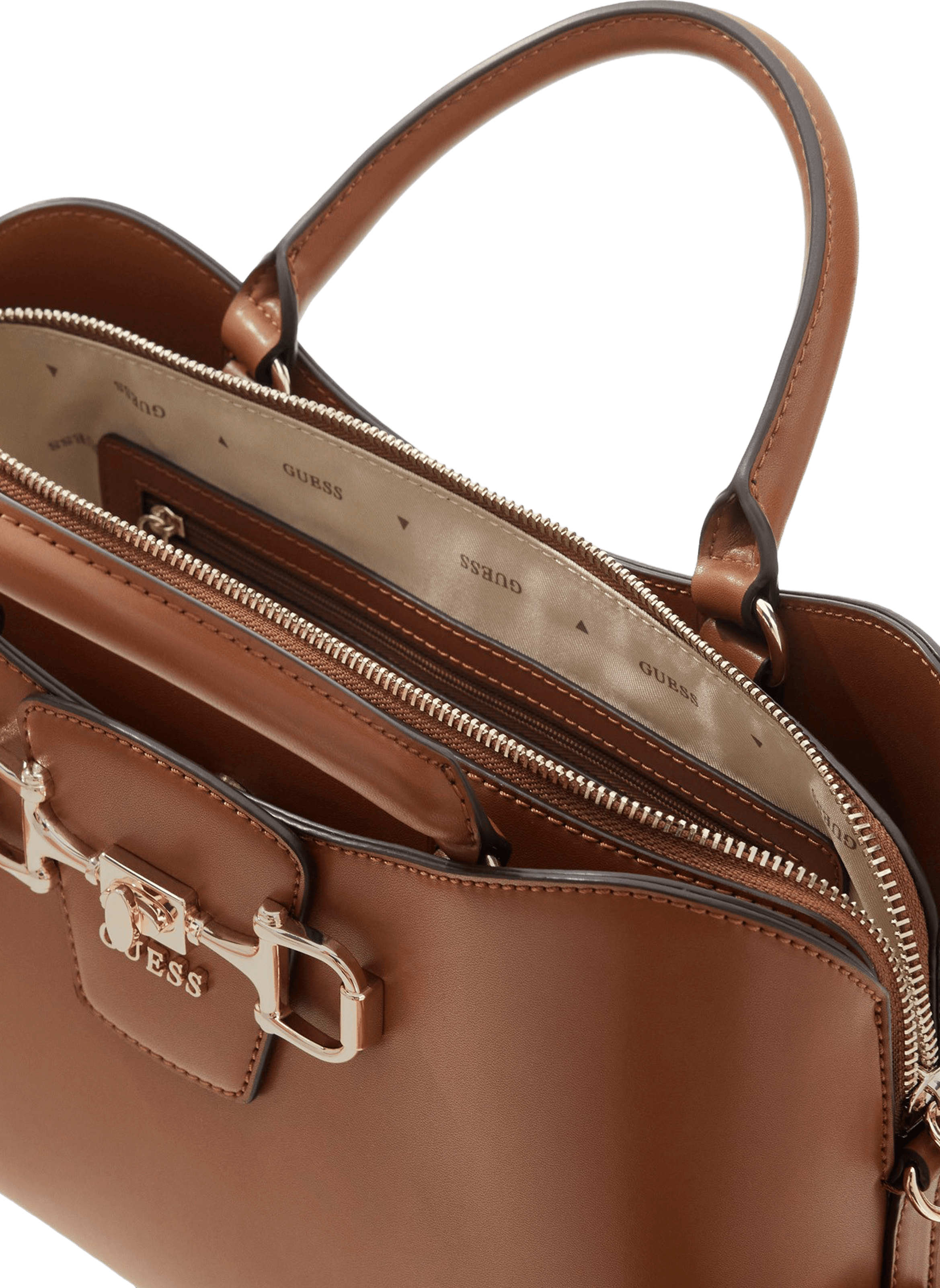 Borsa a mano con tracolla removibile GUESS Marrone