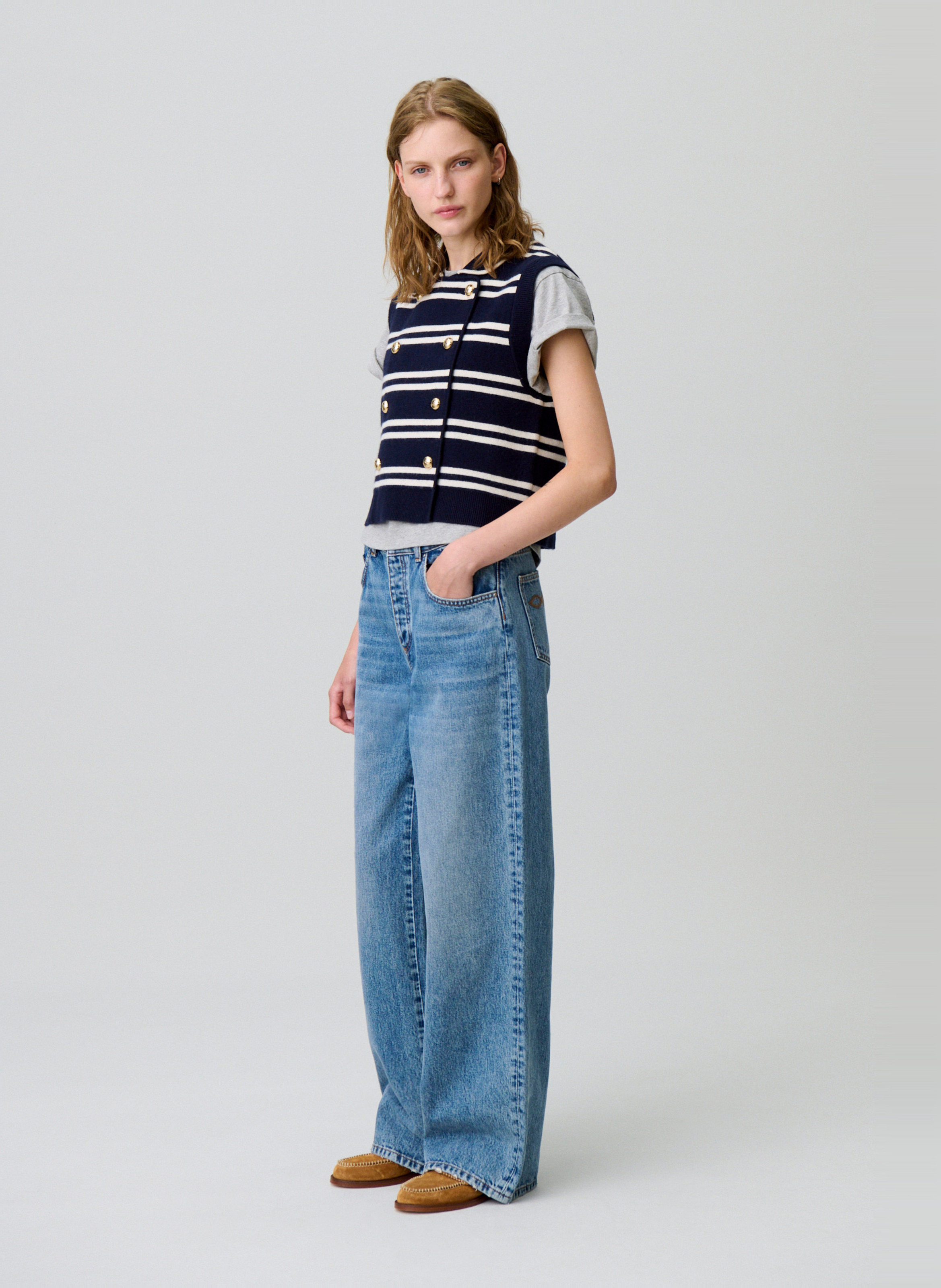 Cardigan col claudine en laine mélangée majacquie CLAUDIE PIERLOT Multicolore