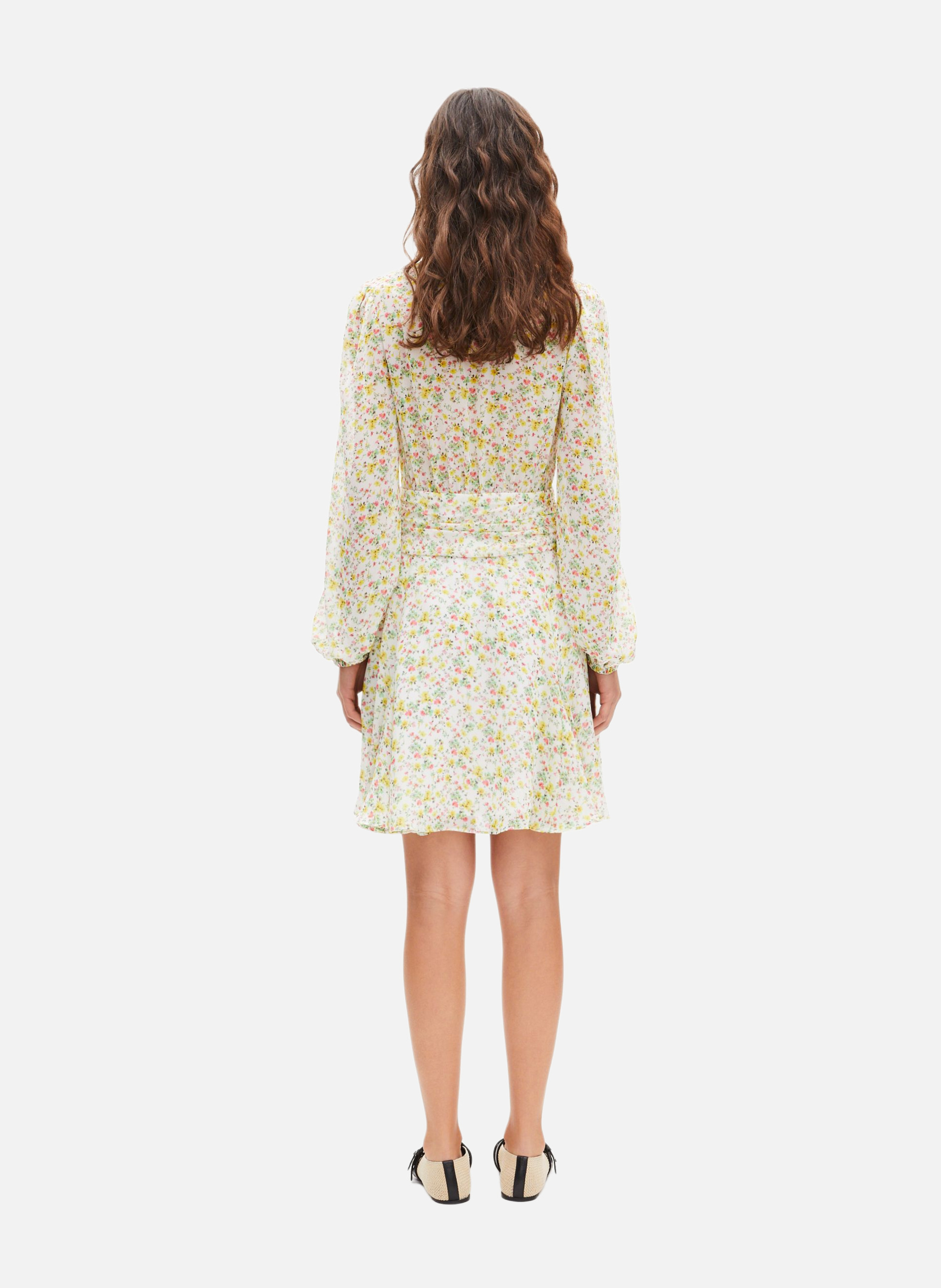 Robe courte plissée imprimé fleuri THE KOOPLES Blanc
