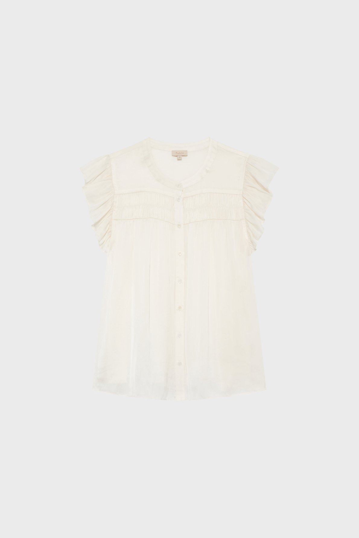 Chemise en satin à volants - cassie PABLO Beige