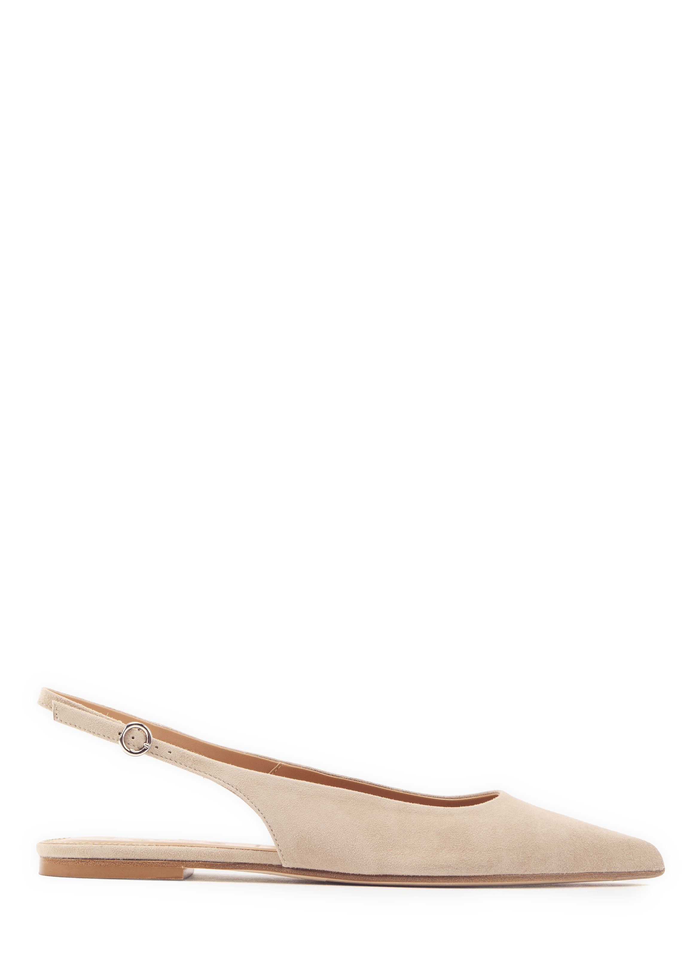 Flat sling-backs Annora in suede goatskin leather AEYDE Beige