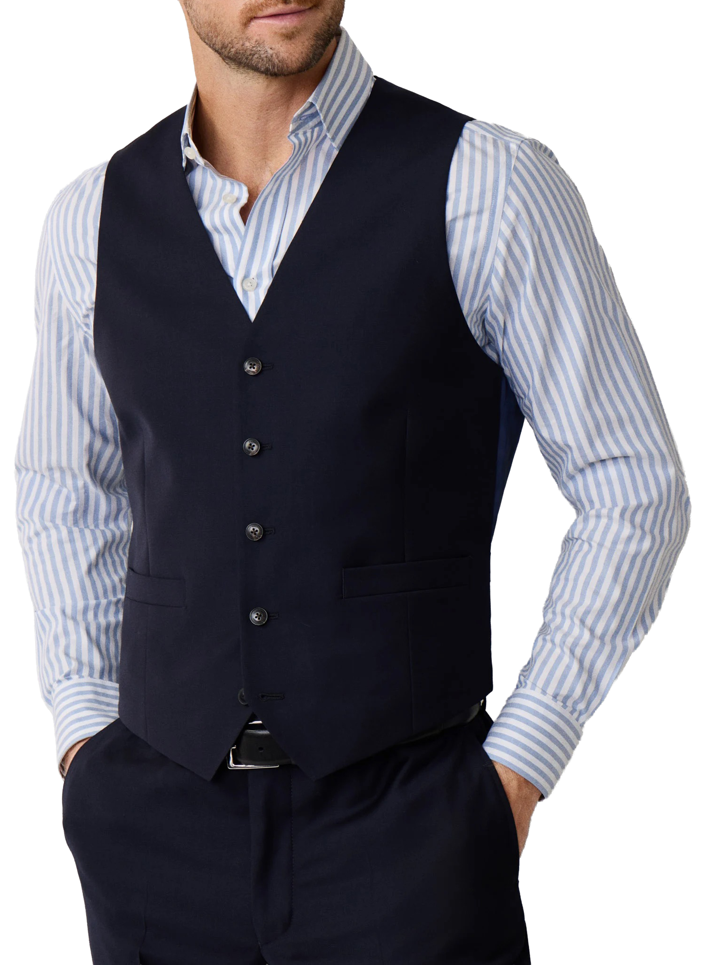 Straight wool vest HACKETT Blue