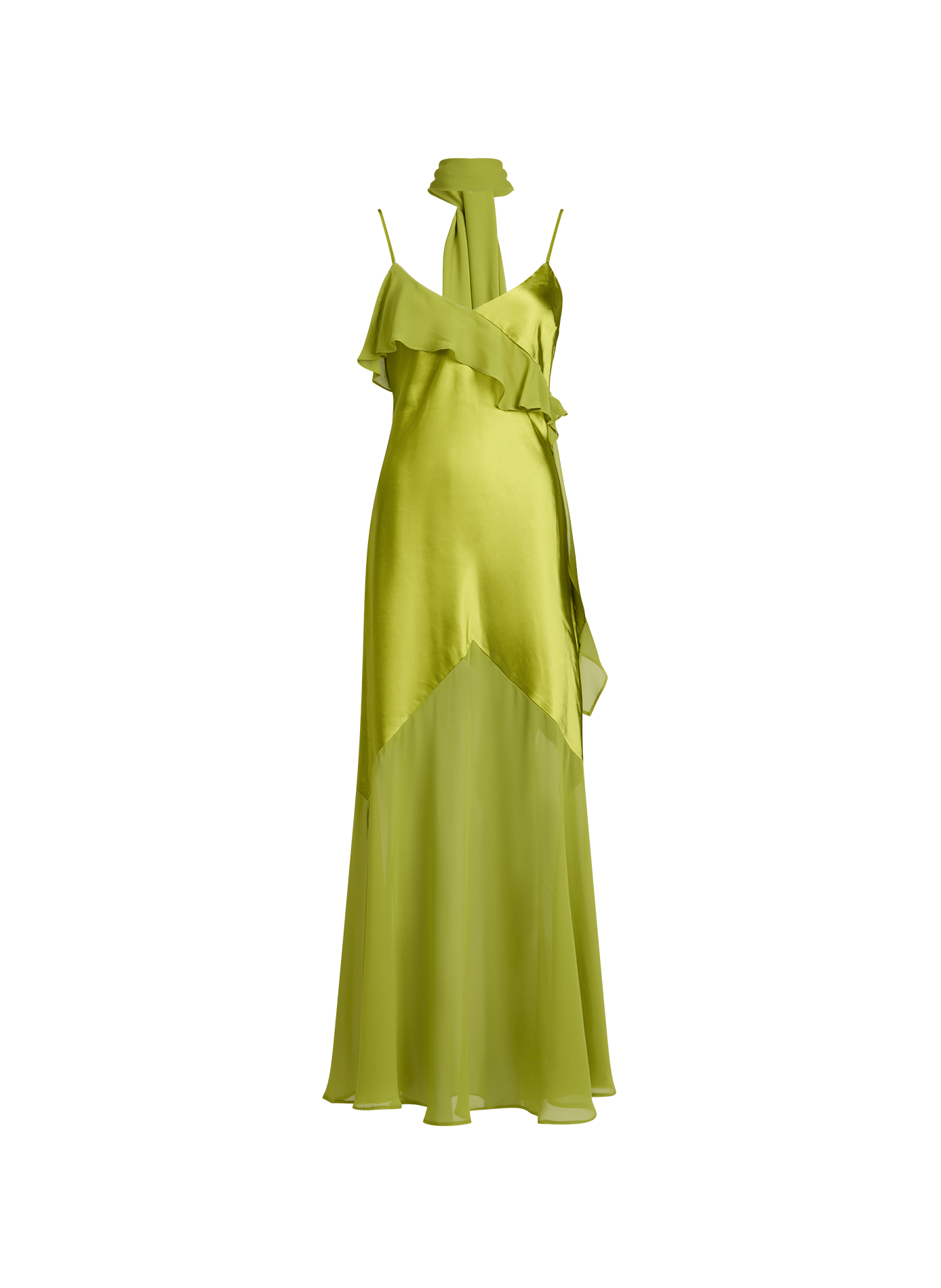 Sleeveless flared and satin dress TOPSHOP Green