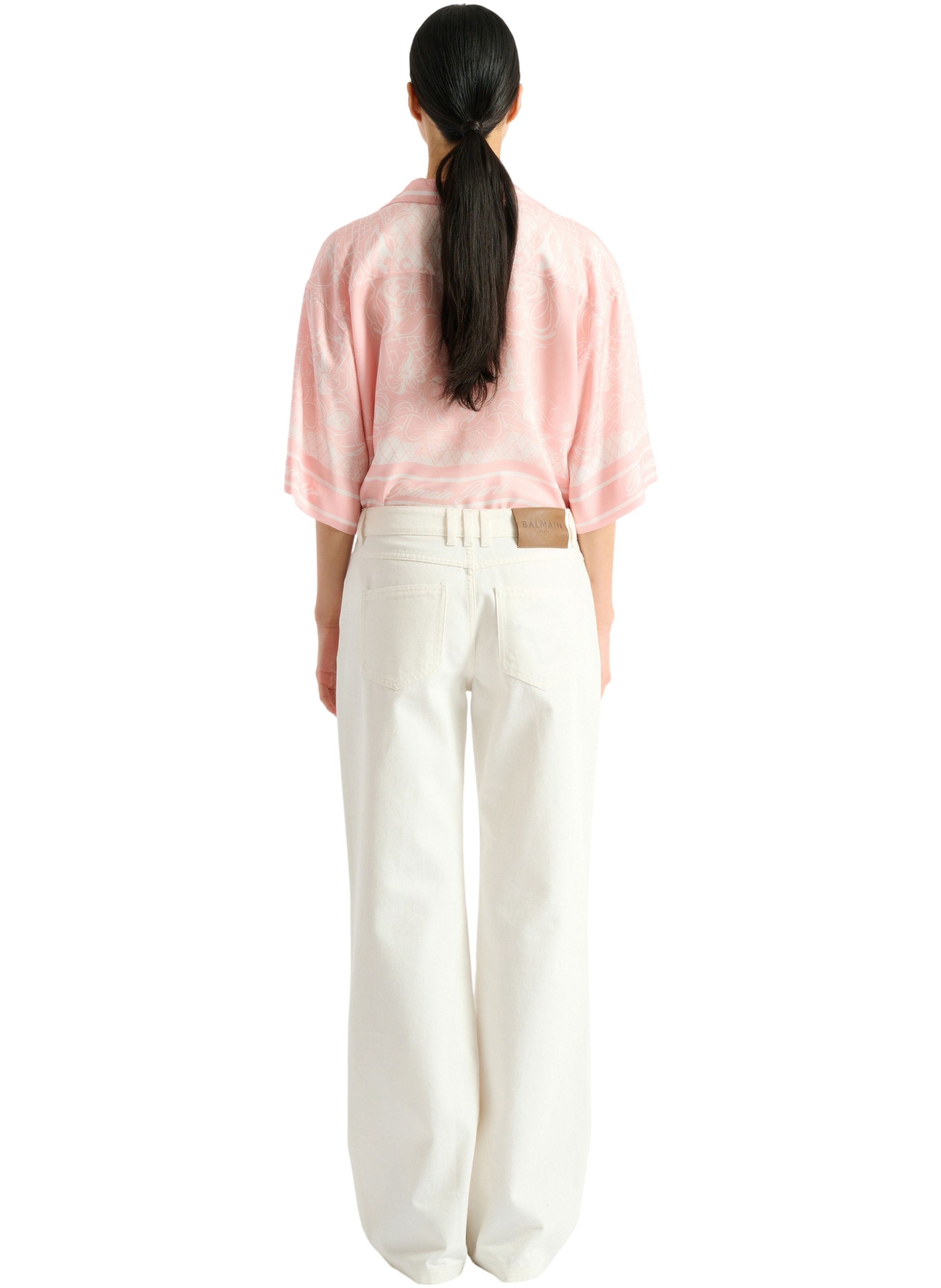 Jean loose en denim BALMAIN Blanc