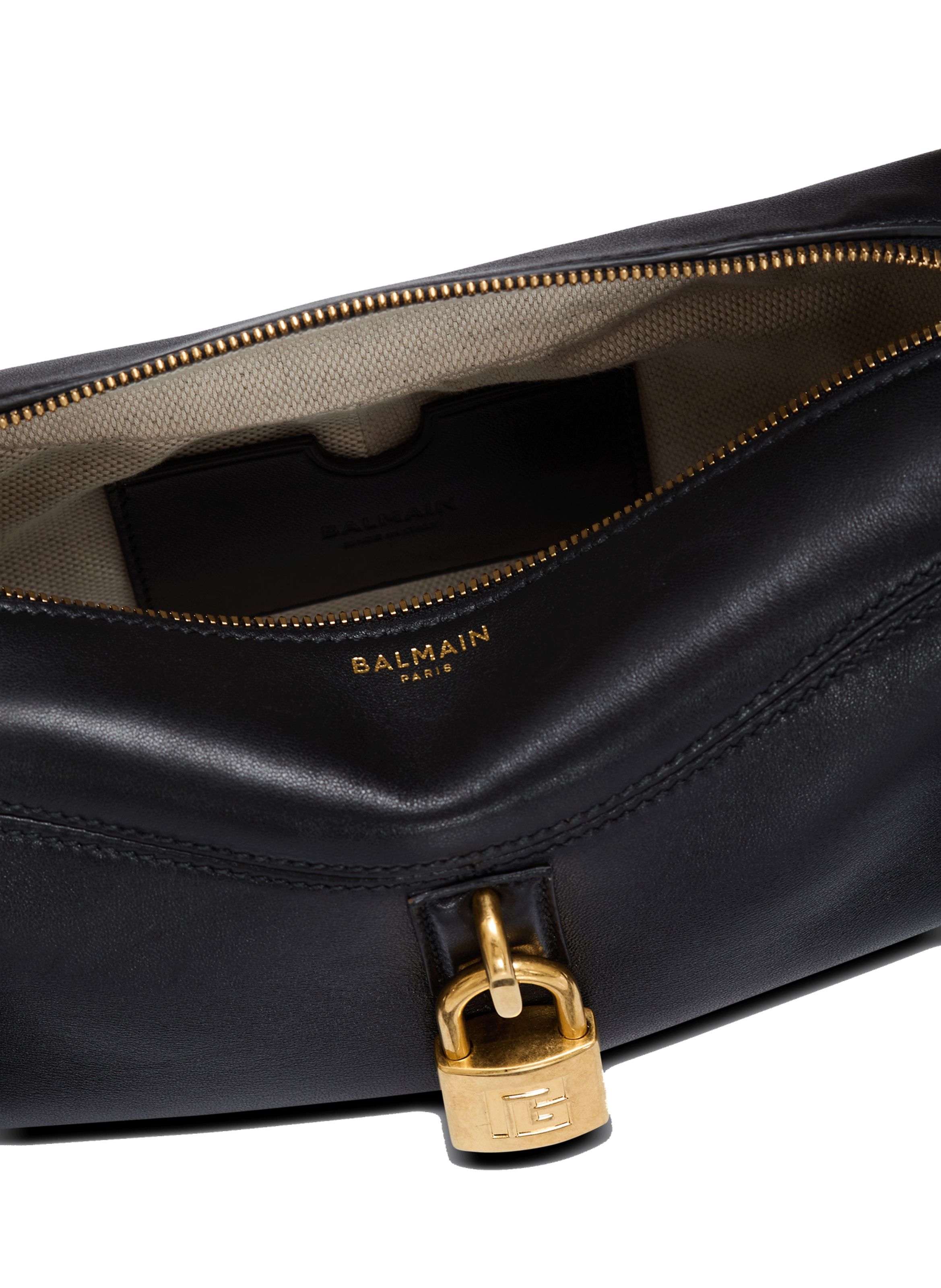 Sac pulse small en cuir lisse BALMAIN Noir