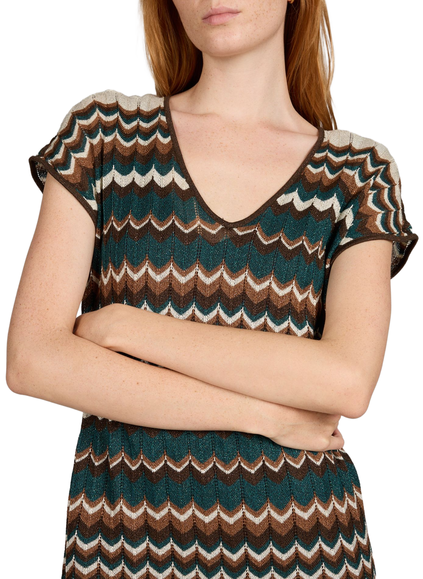 Viember patterned knit dress VILA Beige