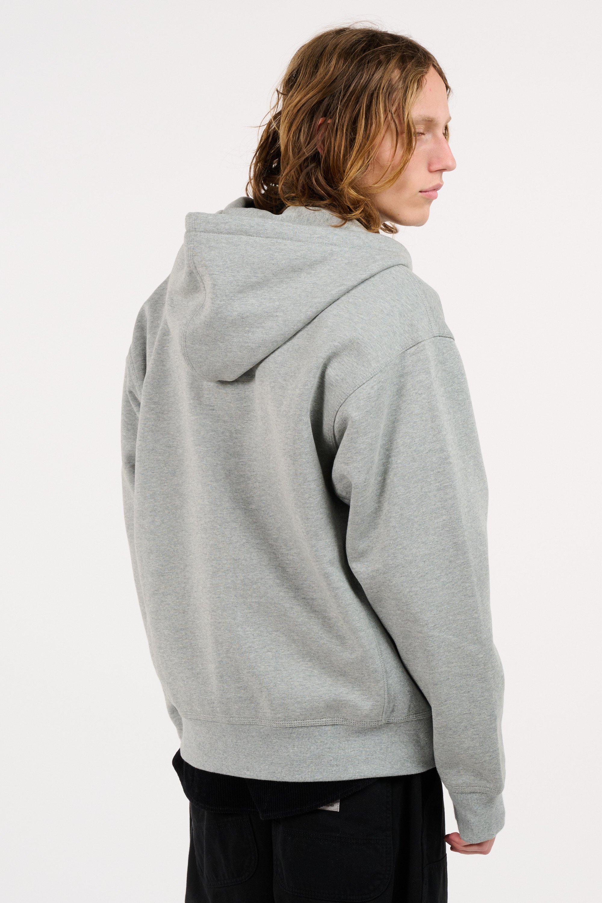 Sweatshirt zippé hooded american script CARHARTT WIP Gris