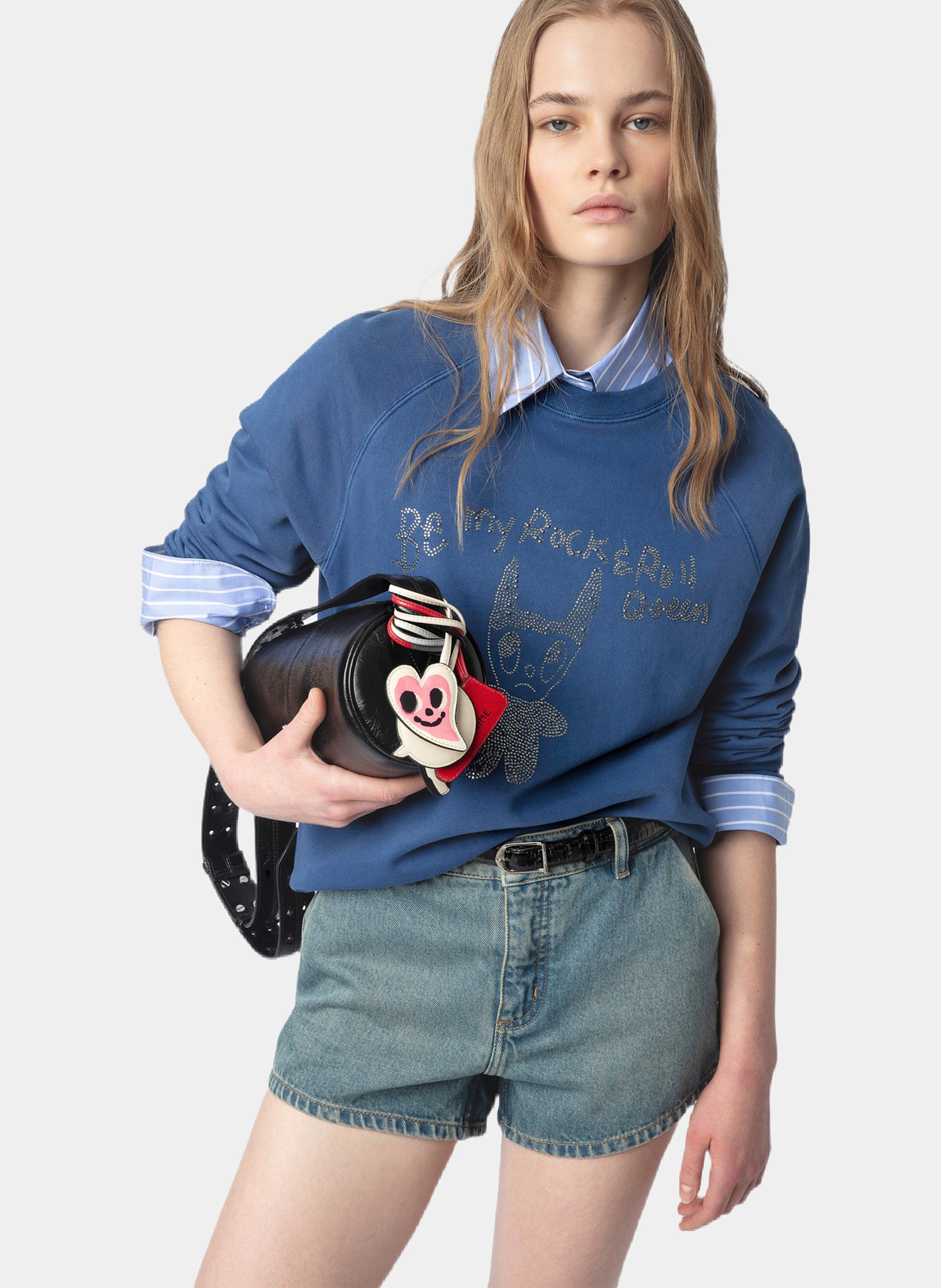 Sweat imprimé en coton upper ZADIG&VOLTAIRE Bleu