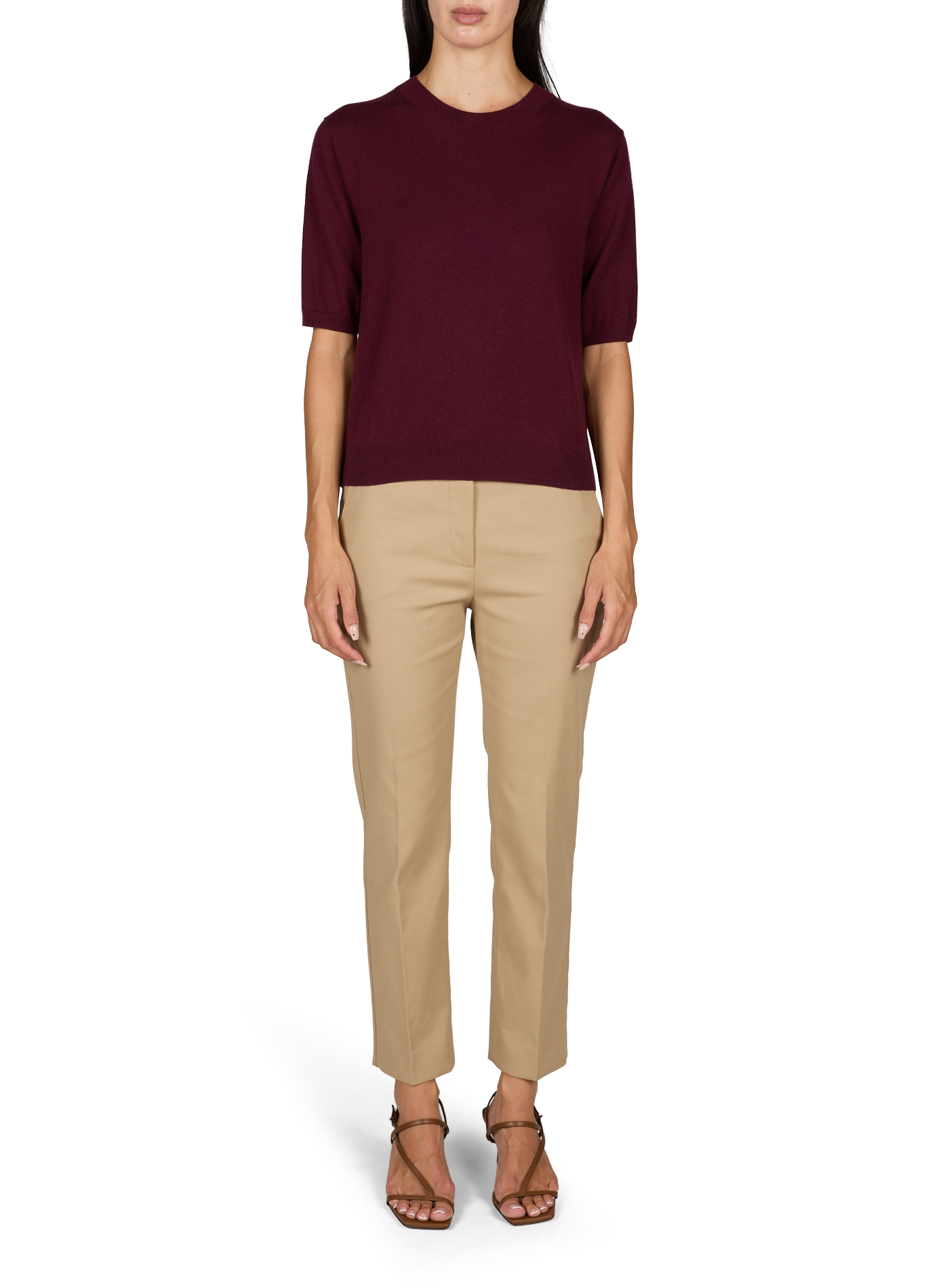 Short-sleeved wool and cashmere sweater MAX MARA WEEK END Red