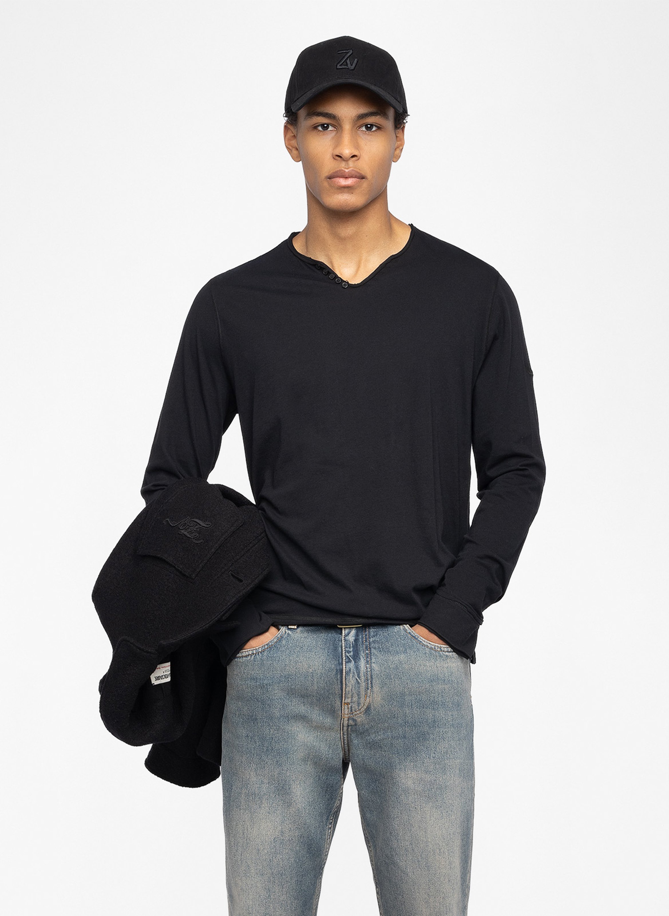 Tee-shirt droit en coton monastir ZADIG&VOLTAIRE Black