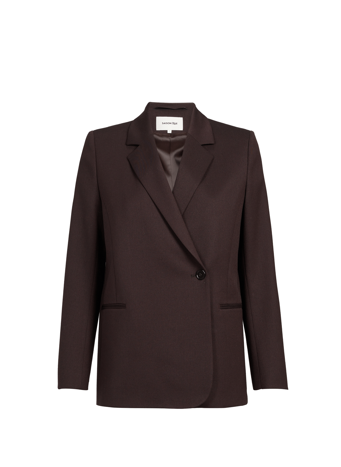Veste col tailleur en laine mélangée SAISON 1865 Marron