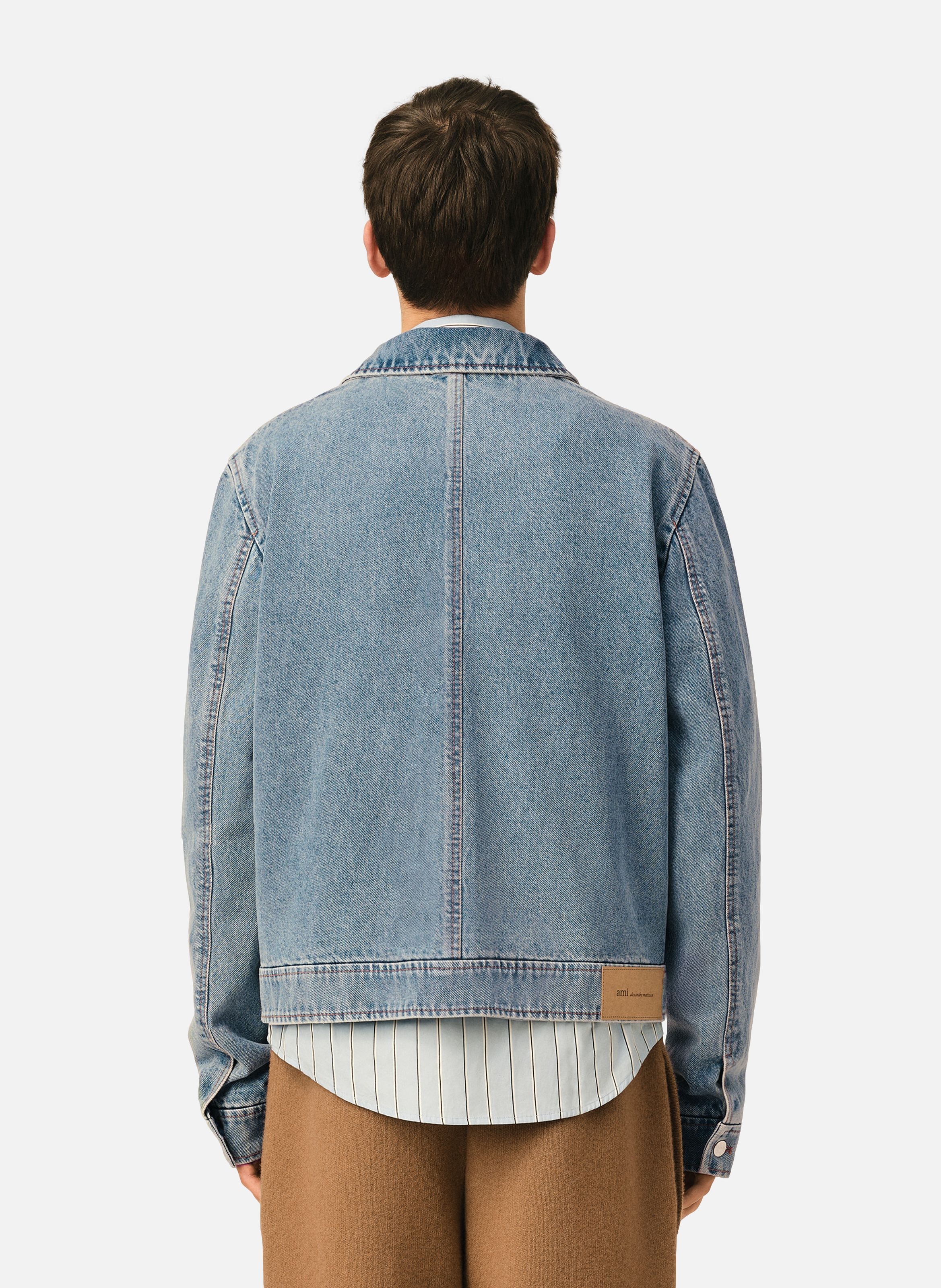 Blouson zippé ami de coeur en coton AMI PARIS Bleu