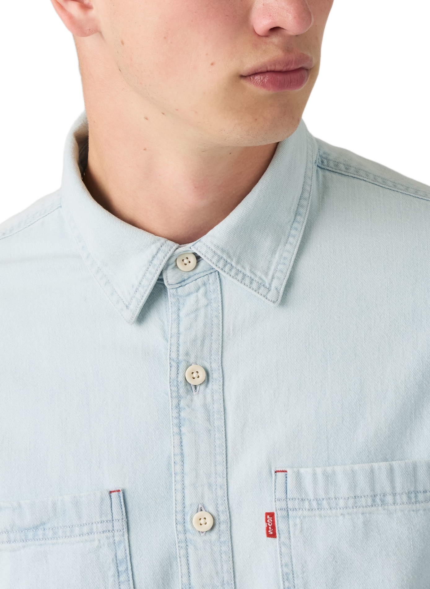 Straight denim shirt in cotton LEVI'S Blue
