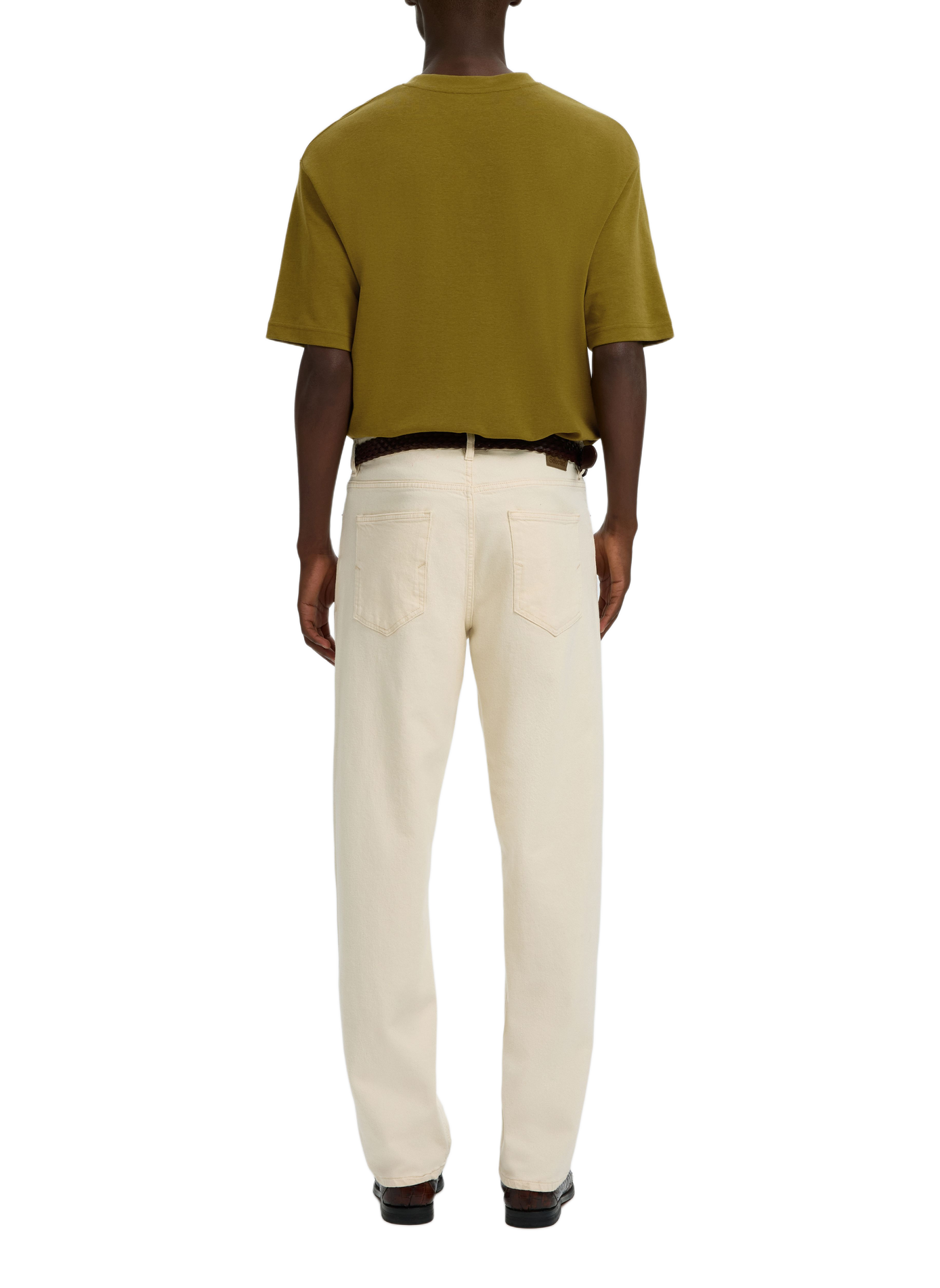 Plain t-shirt in blended cotton | Green SELECTED Men