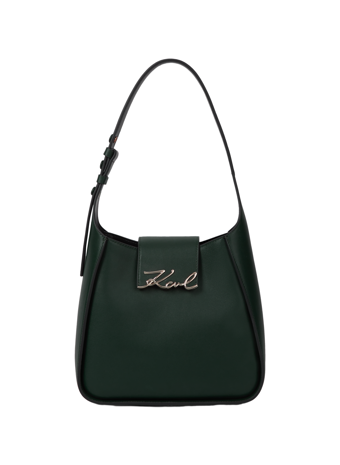 Handtas K/Signature in leer KARL LAGERFELD Groen