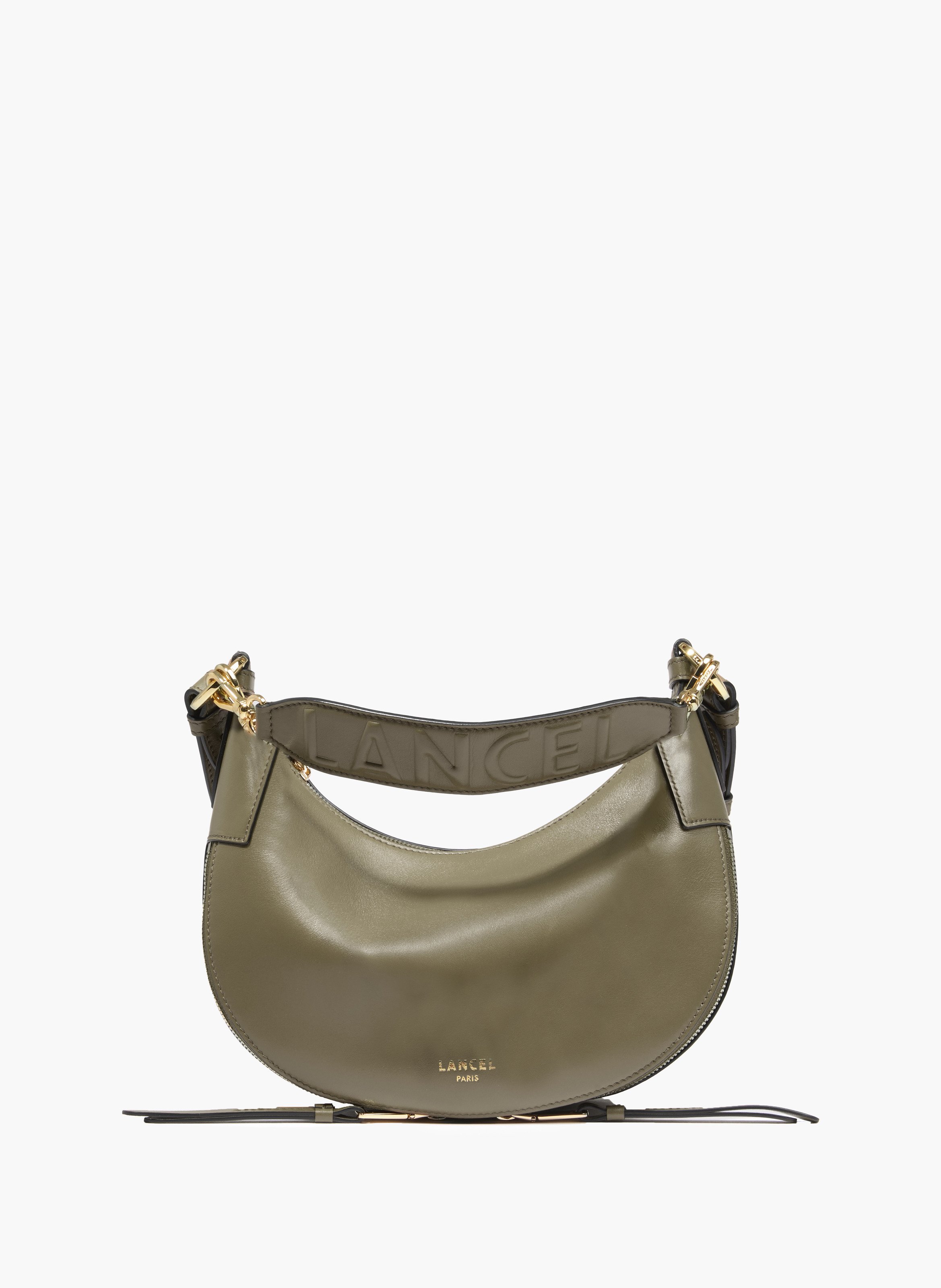 Sac hobo zippé s origami de lancel en cuir LANCEL Vert