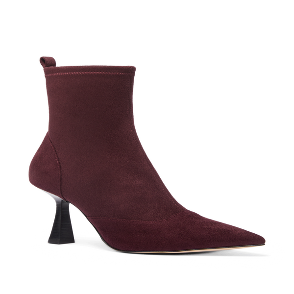 Mmk Heeled Suede Ankle Boots In Red