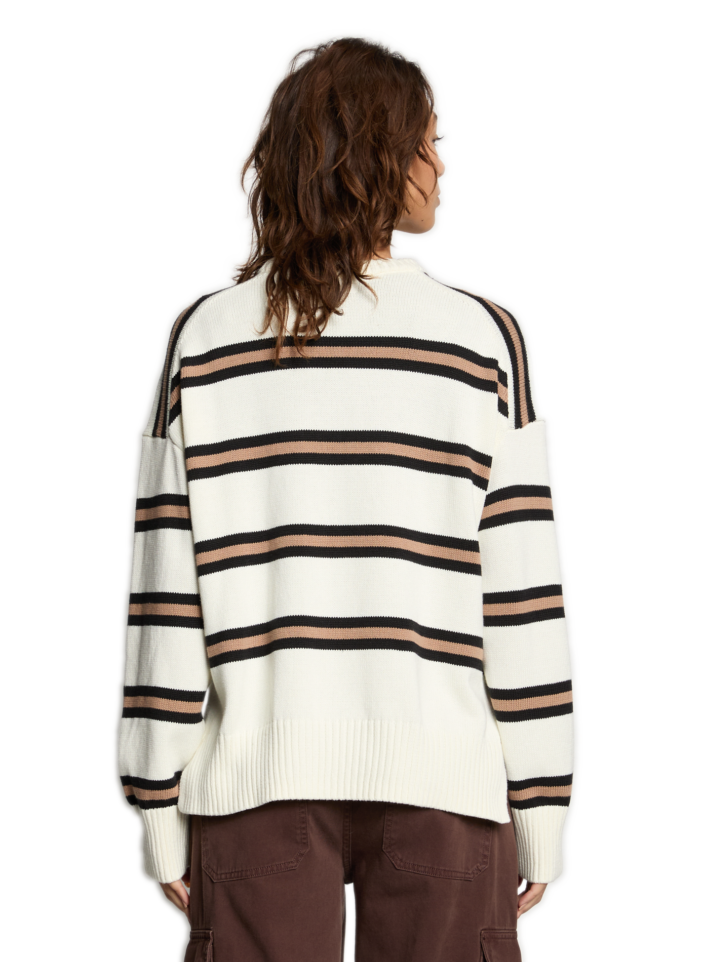 Striped cotton sweater GUESS Beige