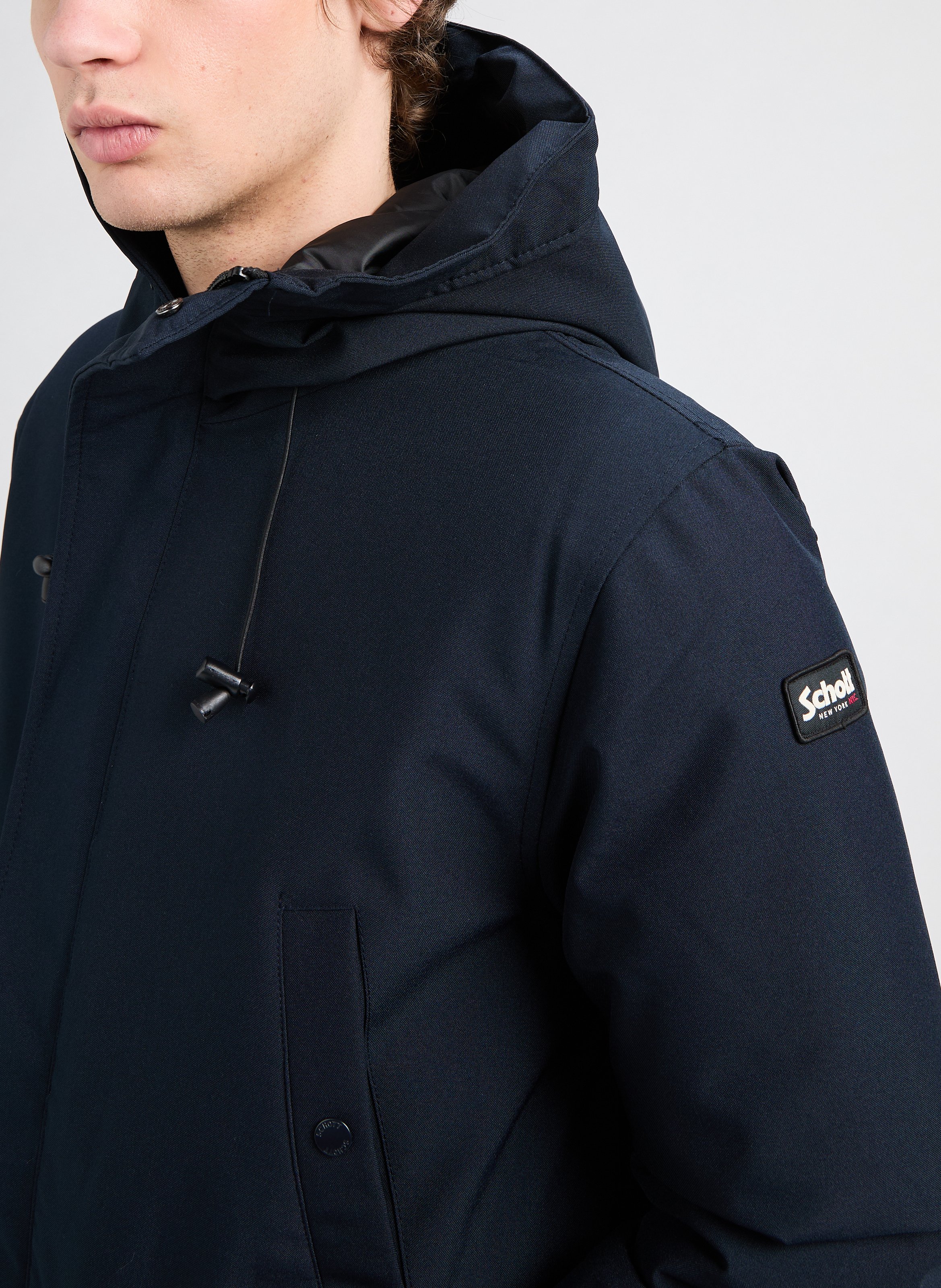 Halflange gewatteerde parka SCHOTT Blauw