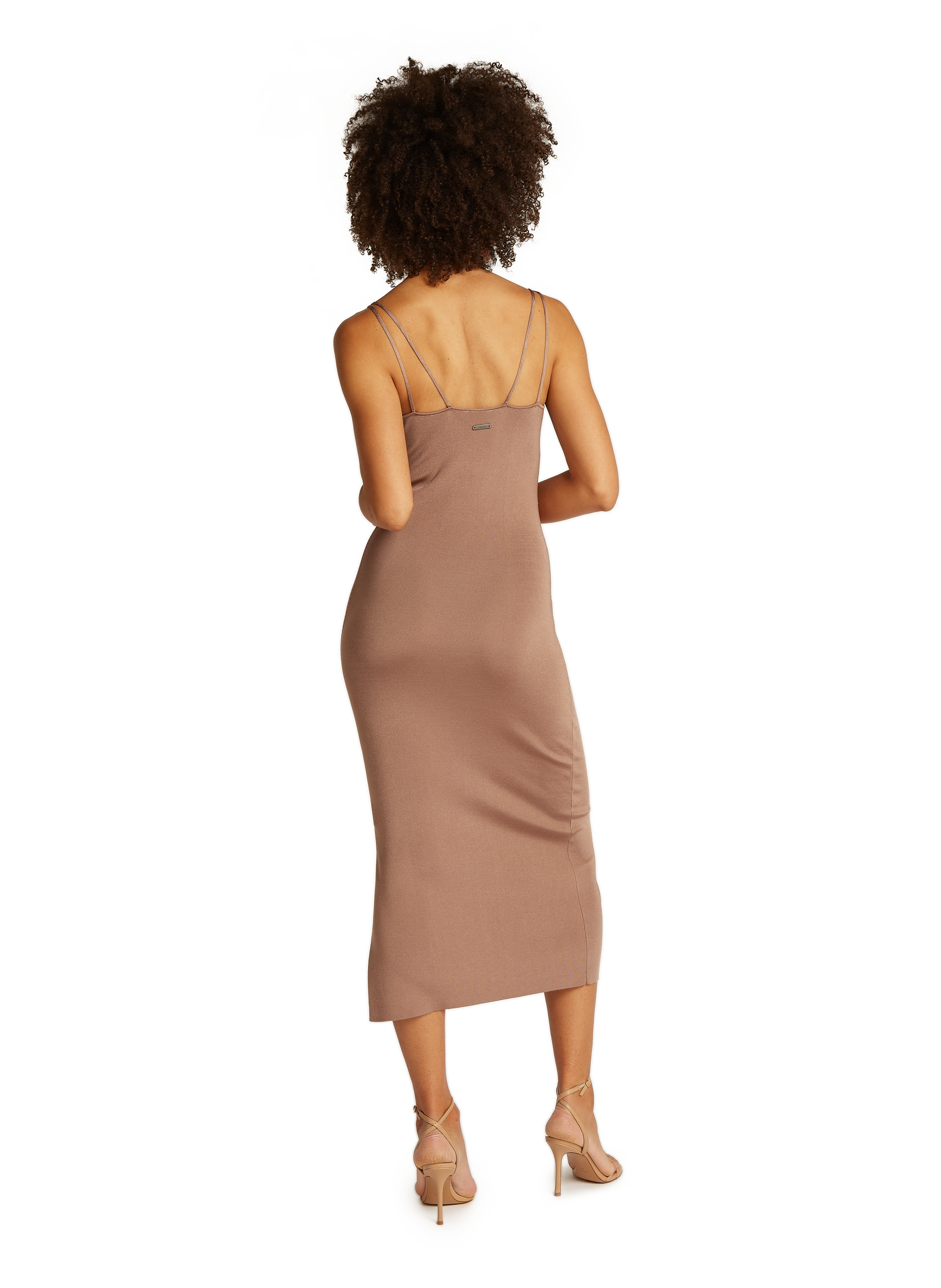 Robe longue à bretelles  CALVIN KLEIN Marron