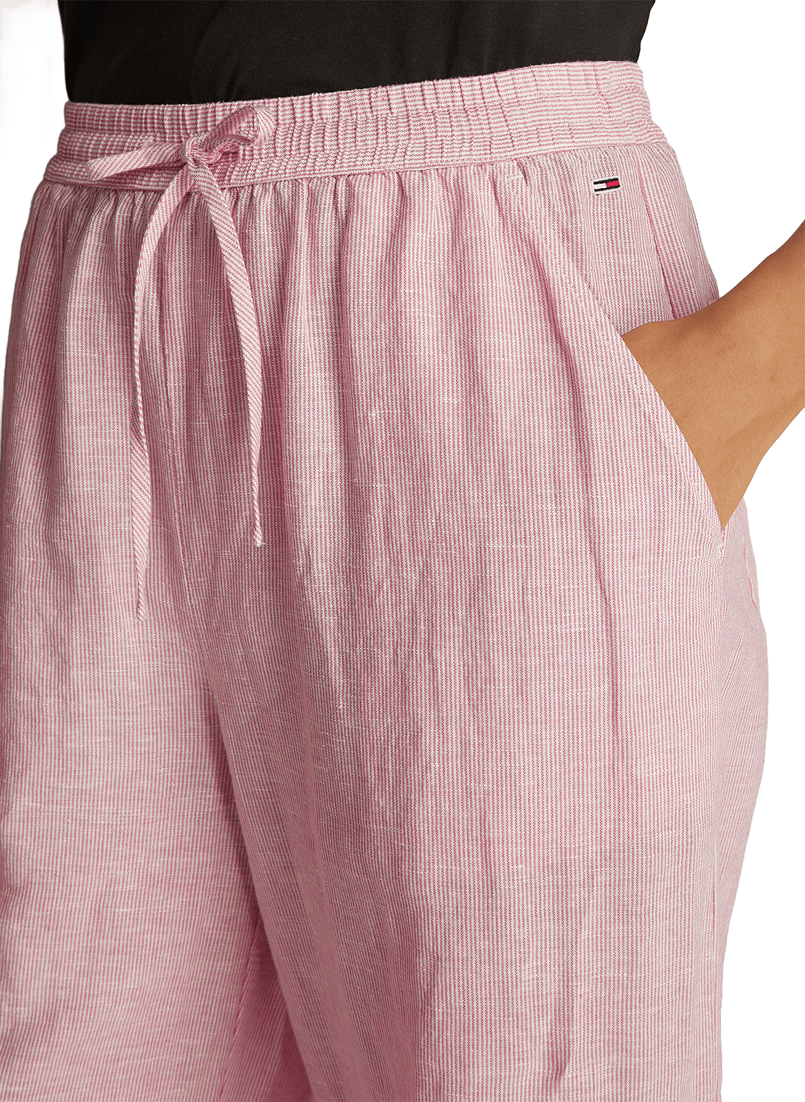 Pantalon fluide à rayures  TOMMY HILFIGER Rose