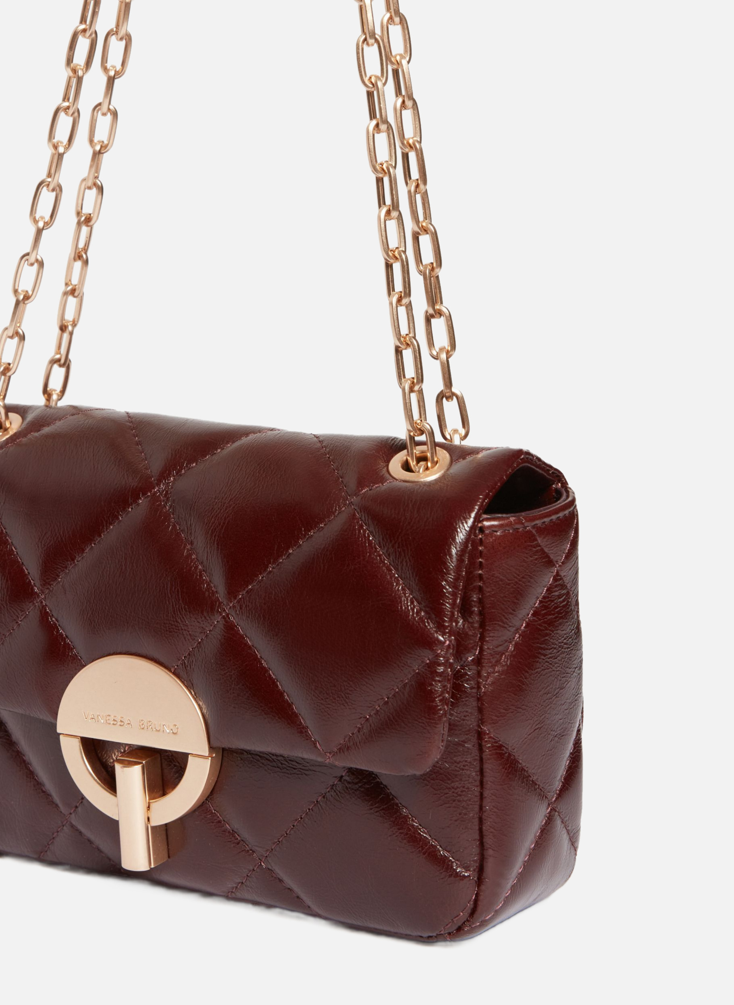 Moyen sac moon en cuir VANESSA BRUNO Marron