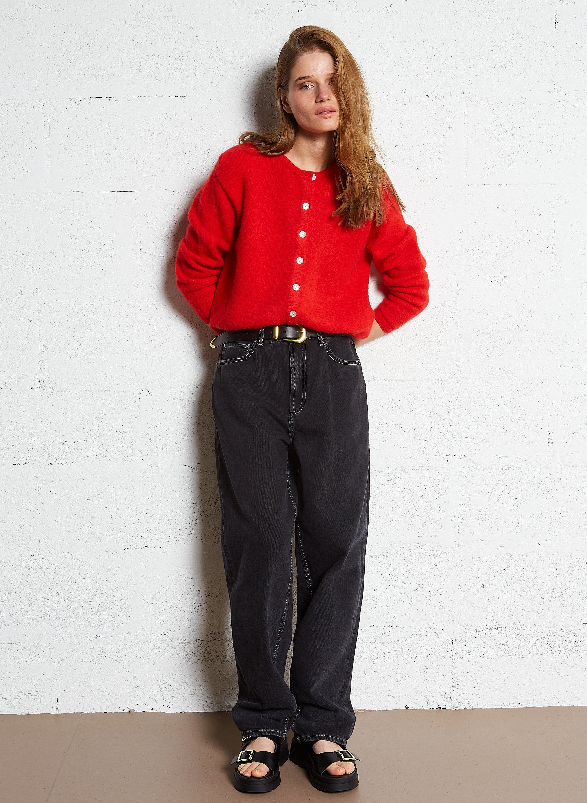 Jean ballon en coton yopday-b AMERICAN VINTAGE Noir