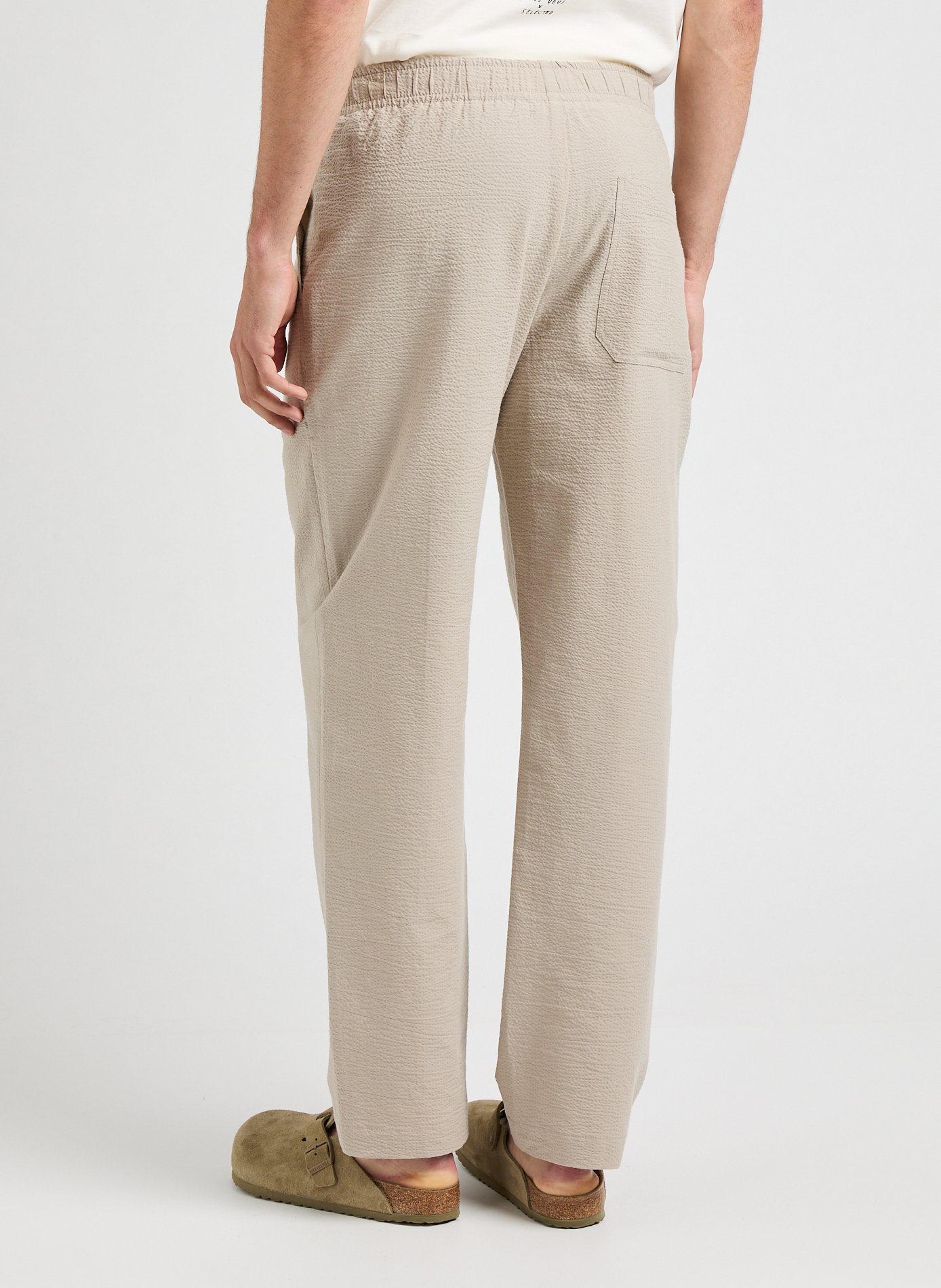 Mules plates en cuir velours BIRKENSTOCK Beige