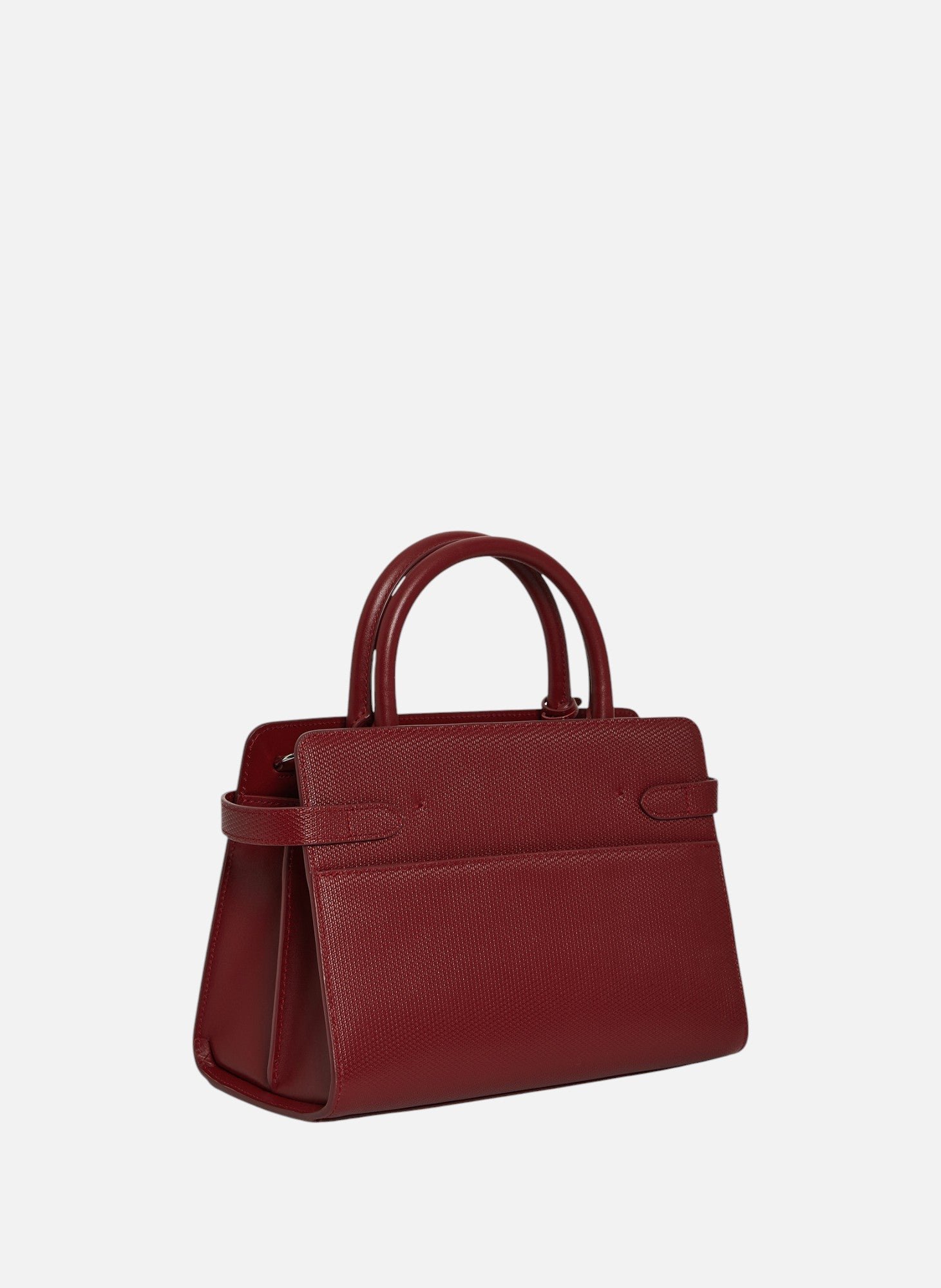 Sac à main moyen modèle emilie en cuir signature t LE TANNEUR Rouge