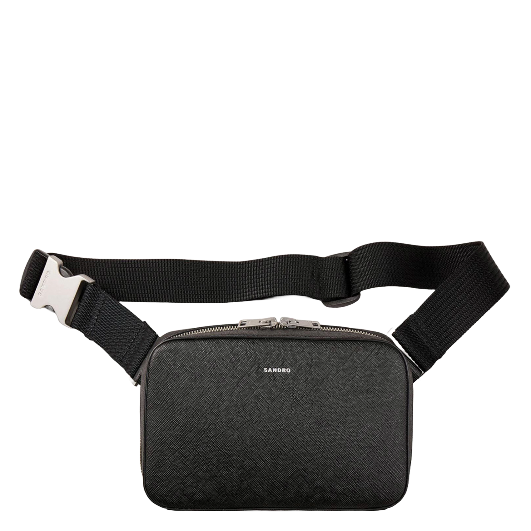 Sac bandoulière en cuir SANDRO Noir