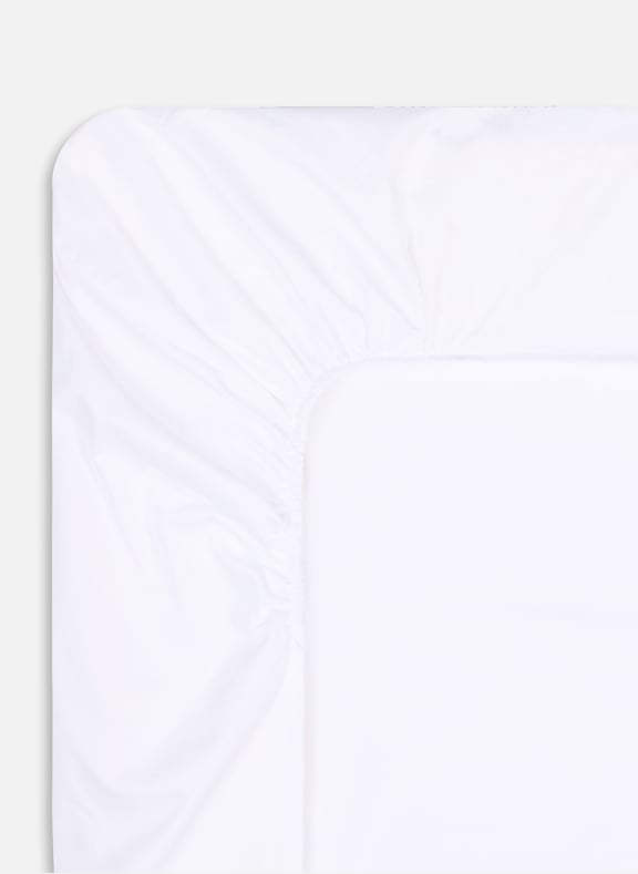 Drap housse en satin de coton Blanc by AU PRINTEMPS PARIS AU PRINTEMPS PARIS Drap housse en satin de coton Blanc
