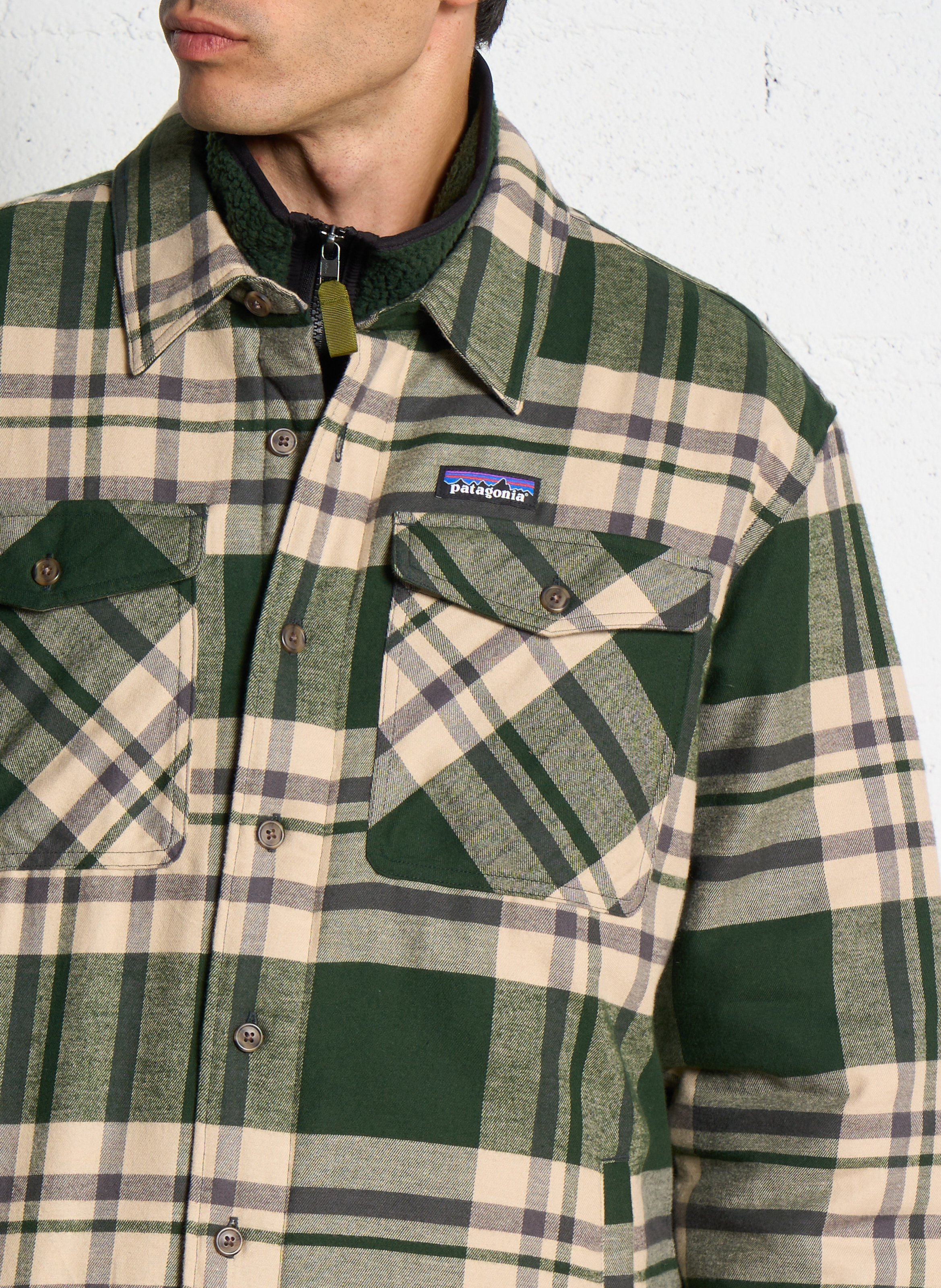 Veste chemise droite à carreaux PATAGONIA Vert