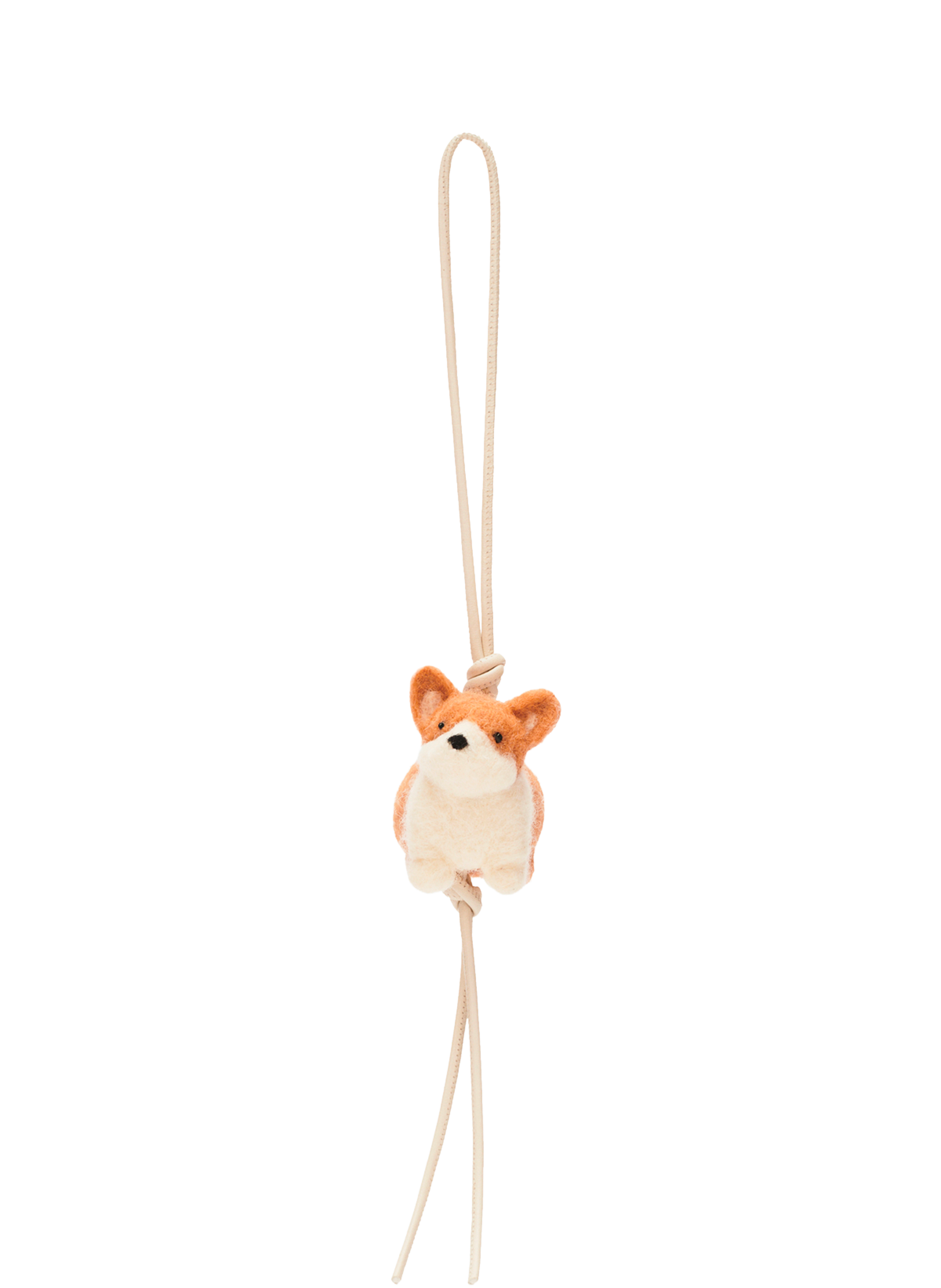 LOEWE Bijou de sac corgi en feutre et cuir de veau Multicolour