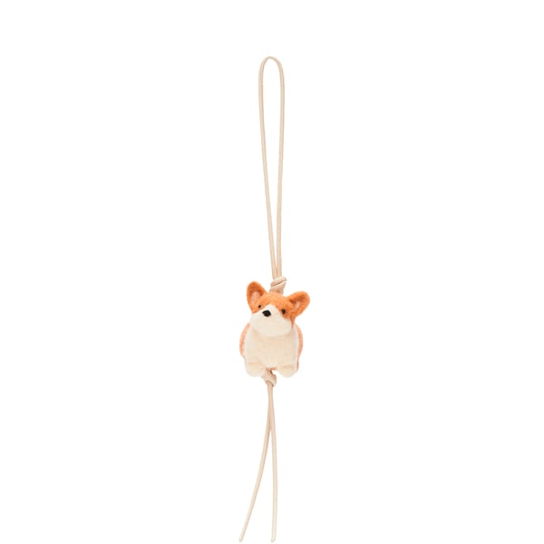 Bijou de sac corgi en feutre et cuir de veau Bijou de sac corgi en feutre et cuir de veau