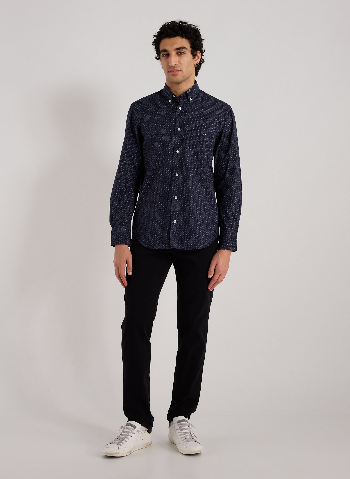 Classic collar shirt with cotton print EDEN PARK Blue