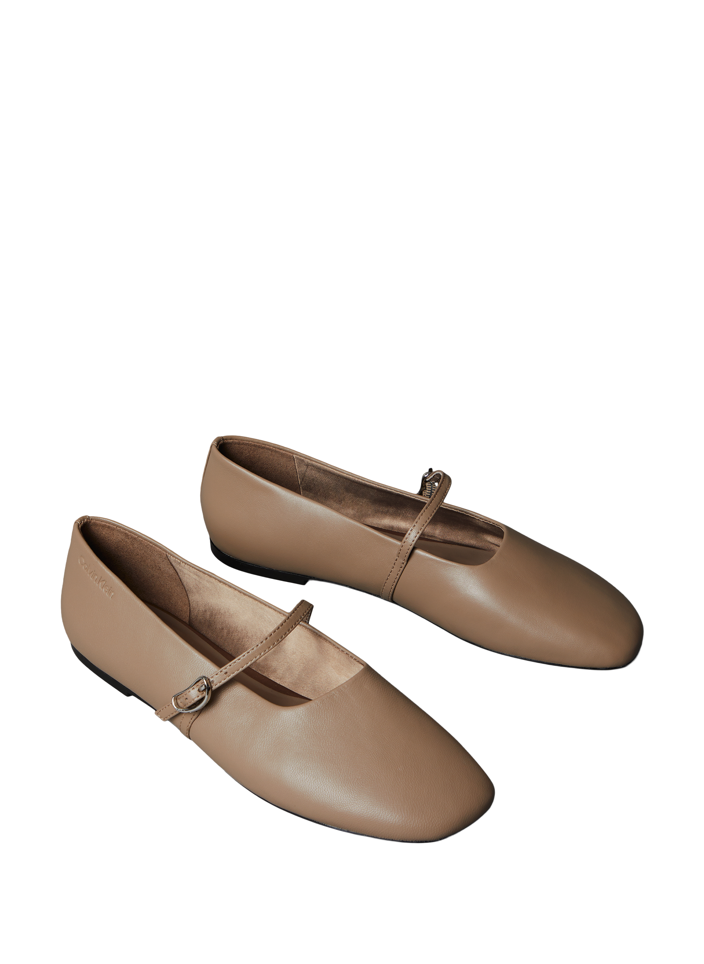 Smooth leather ballerina flats CALVIN KLEIN Beige