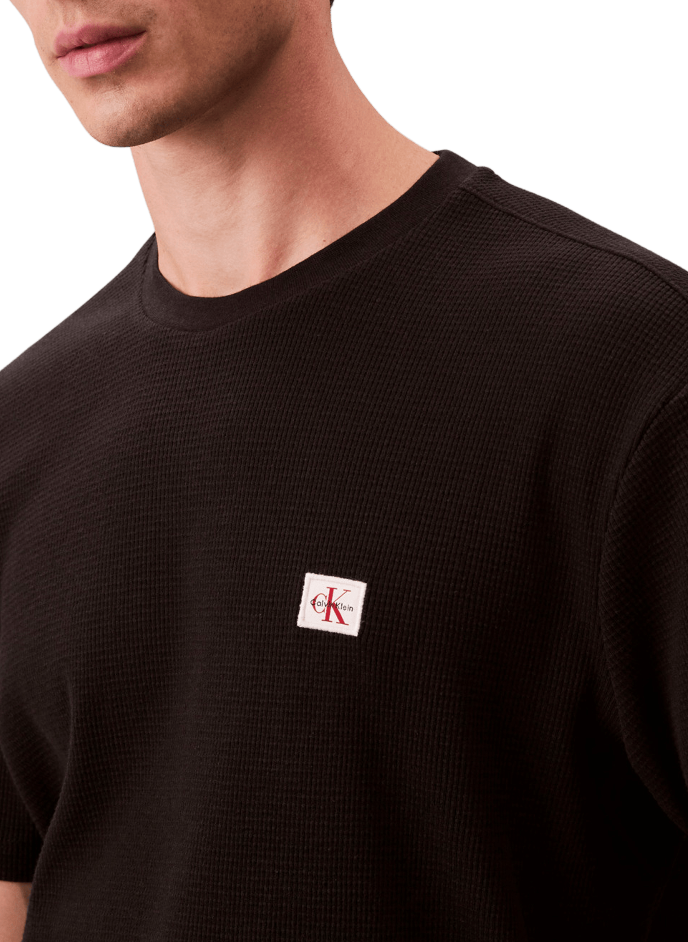 T-shirt droit en coton CALVIN KLEIN Noir