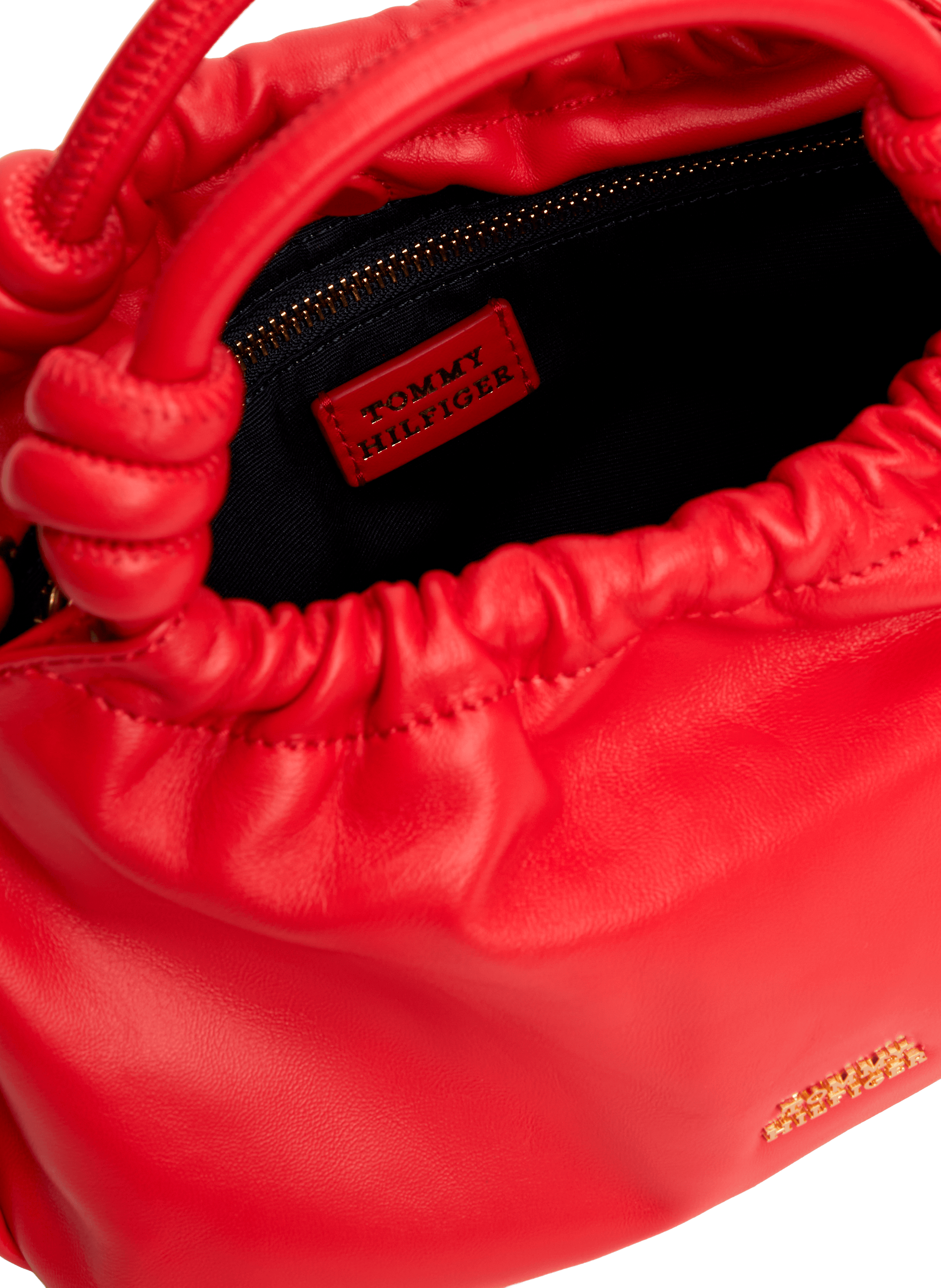 Soft leather shoulder bag TOMMY HILFIGER Red