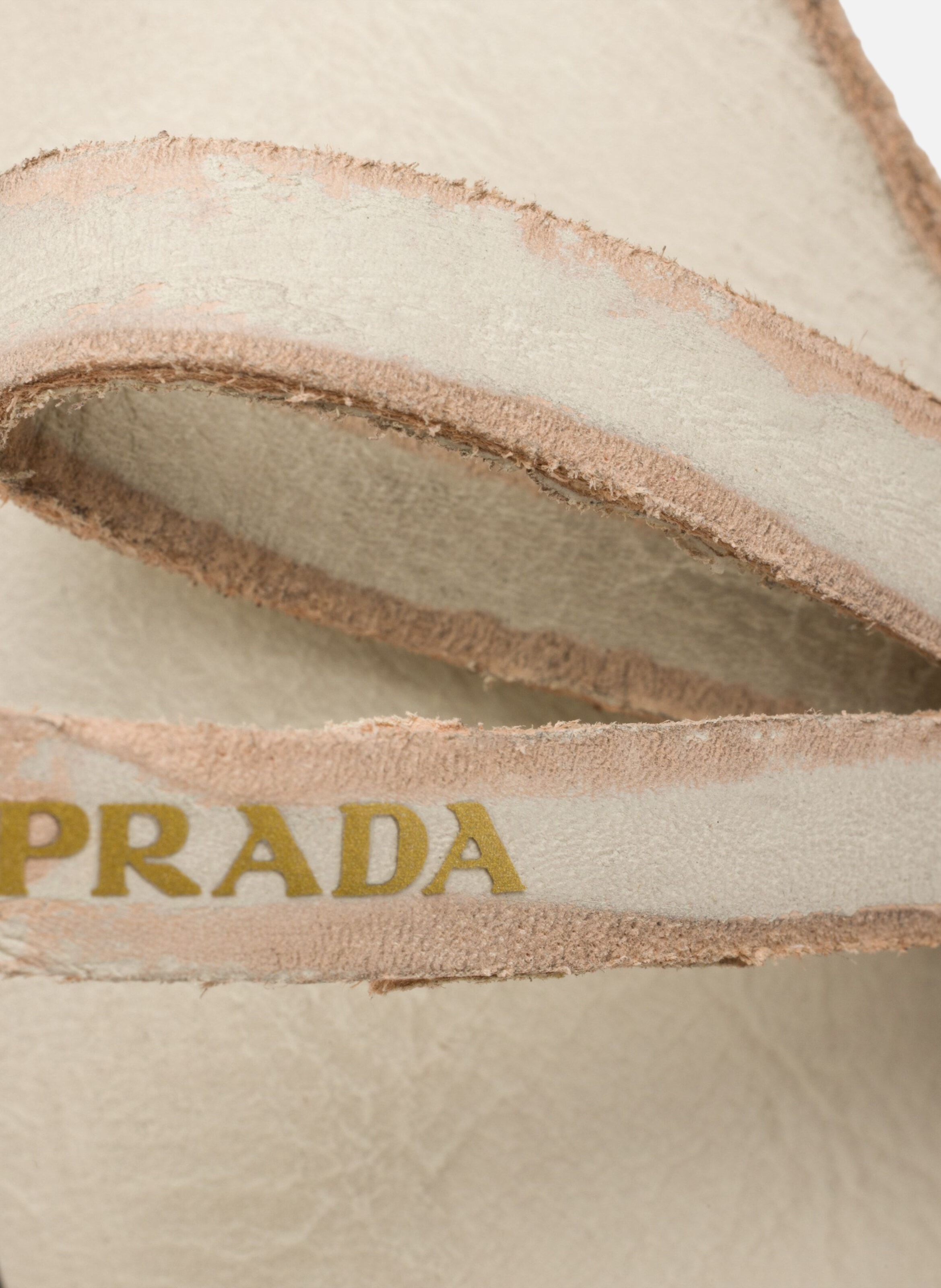 Ballerines en cuir vieilli PRADA Beige