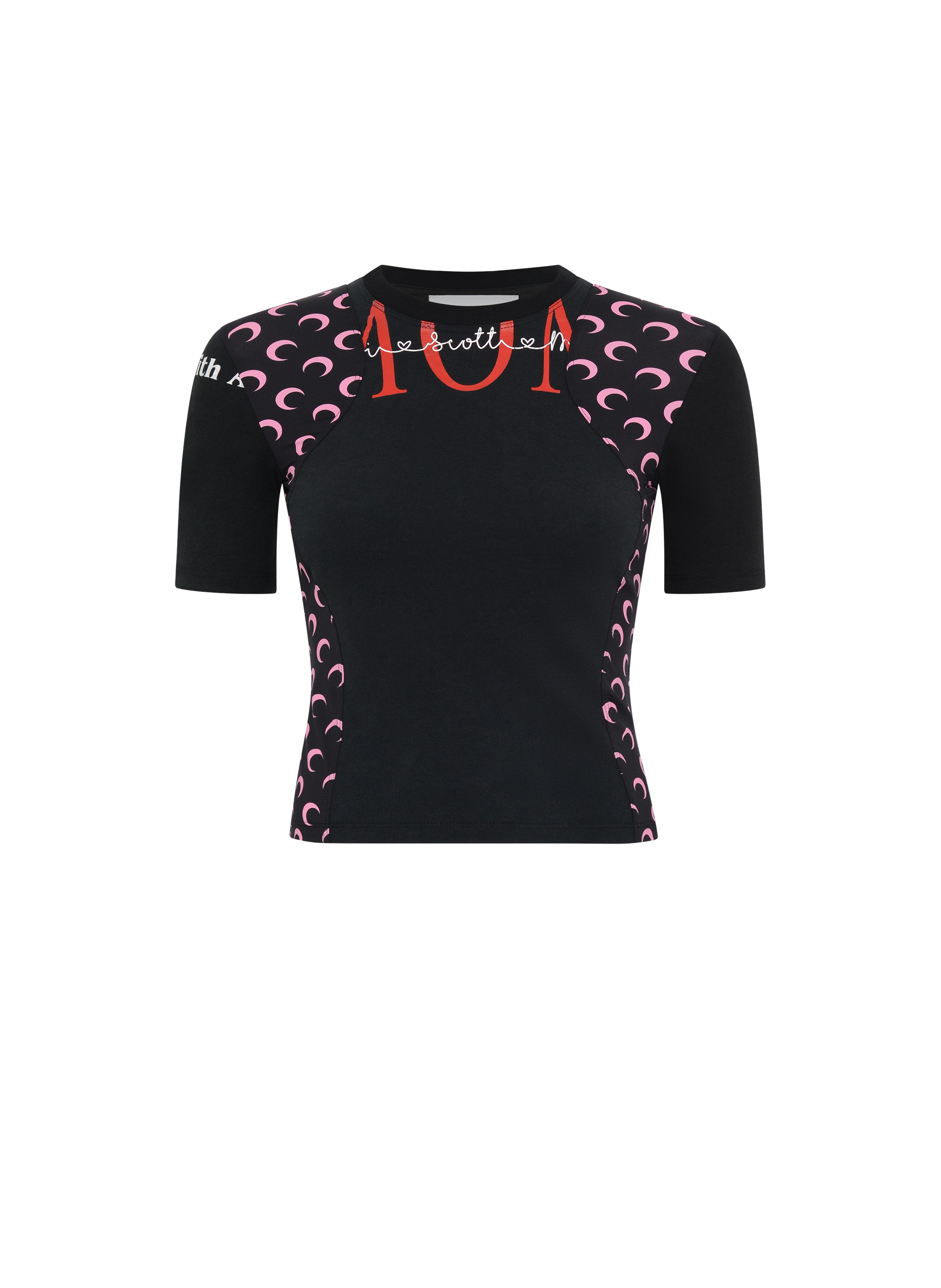 T-shirt regenerated graphique en jersey coupe baby MARINE SERRE Noir